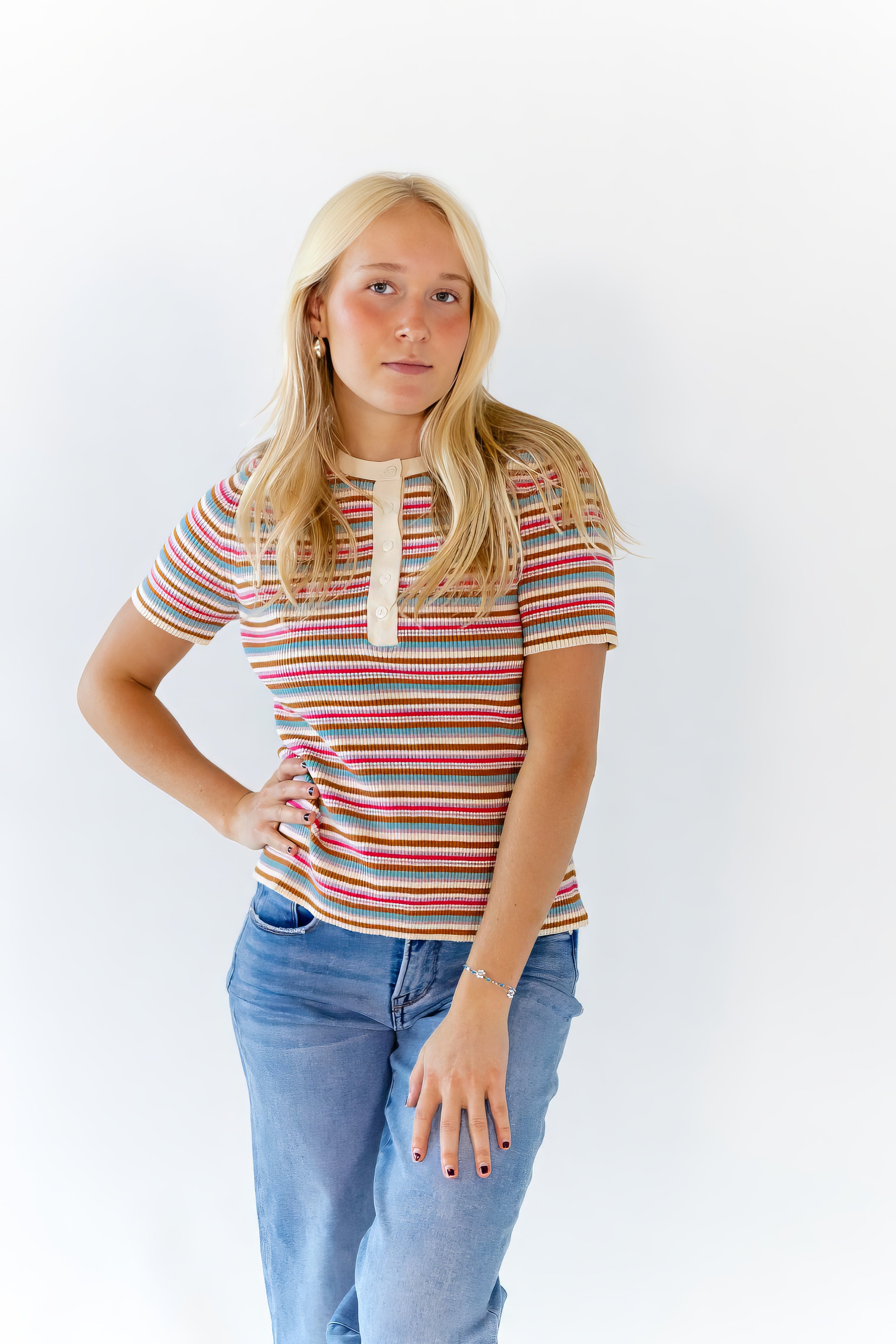 Cado Striped Knit Top