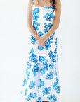 Wylie Floral Drop Hem Maxi Dress・Blue