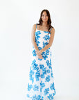 Wylie Floral Drop Hem Maxi Dress・Blue