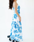 Wylie Floral Drop Hem Maxi Dress・Blue