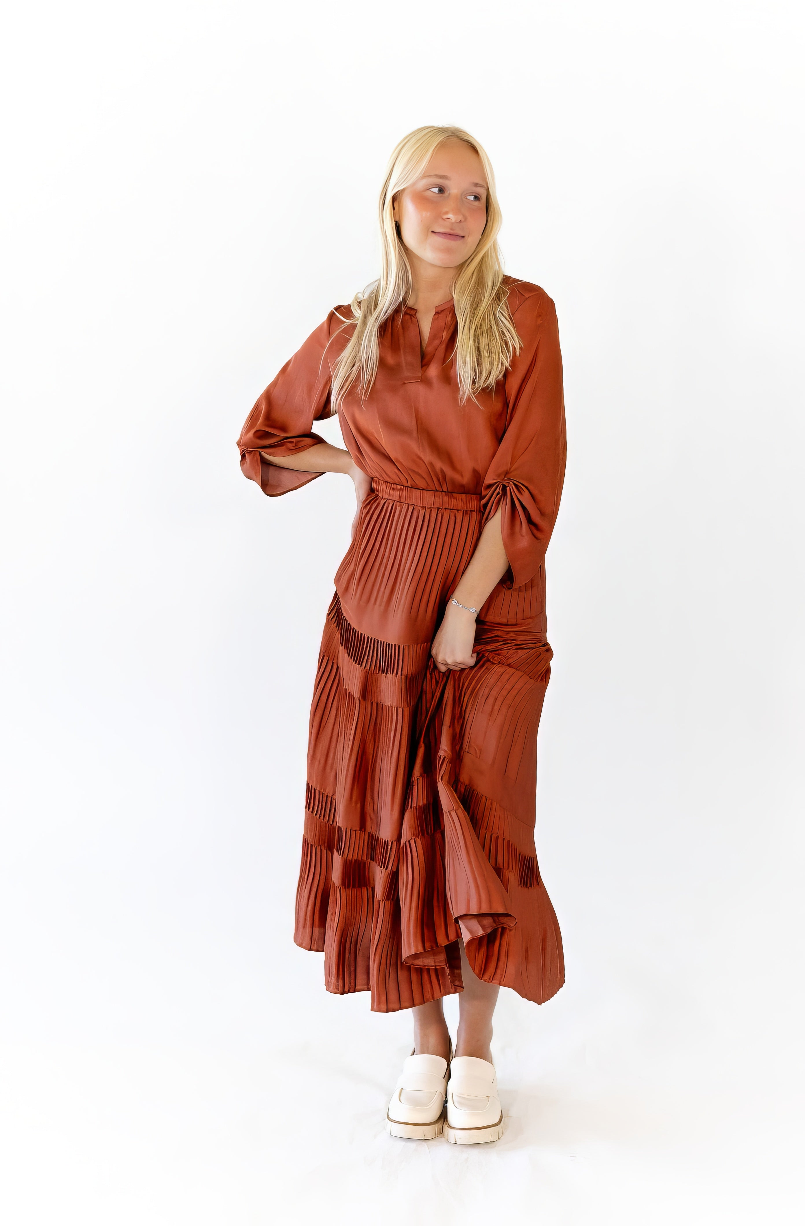 Amber Satin Midi Dress