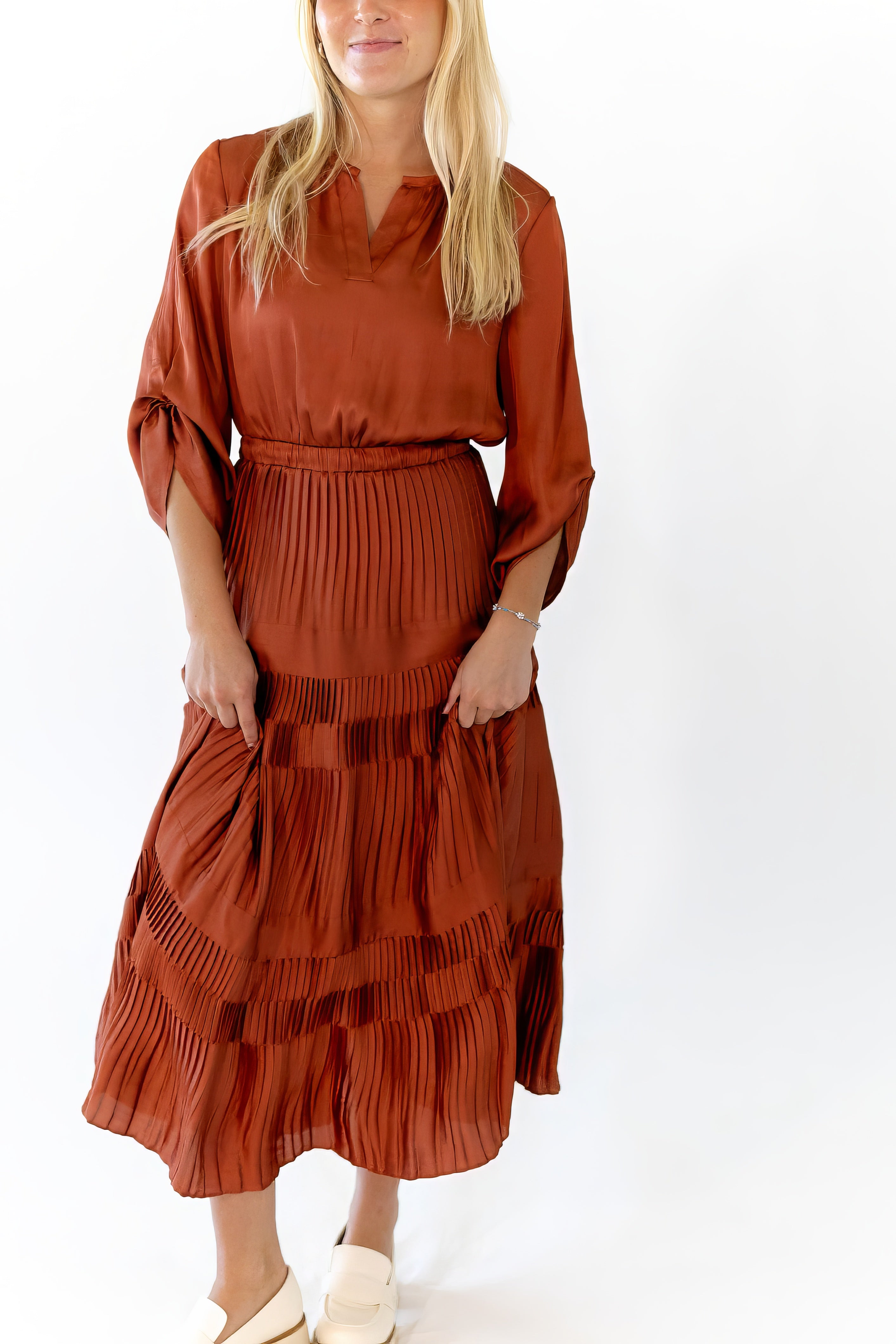 Amber Satin Midi Dress
