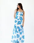 Wylie Floral Drop Hem Maxi Dress・Blue