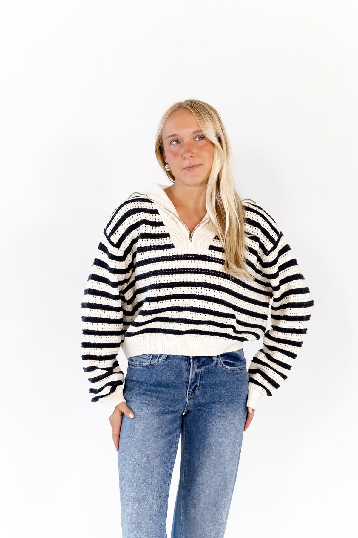 Volcan Striped Half-Zip