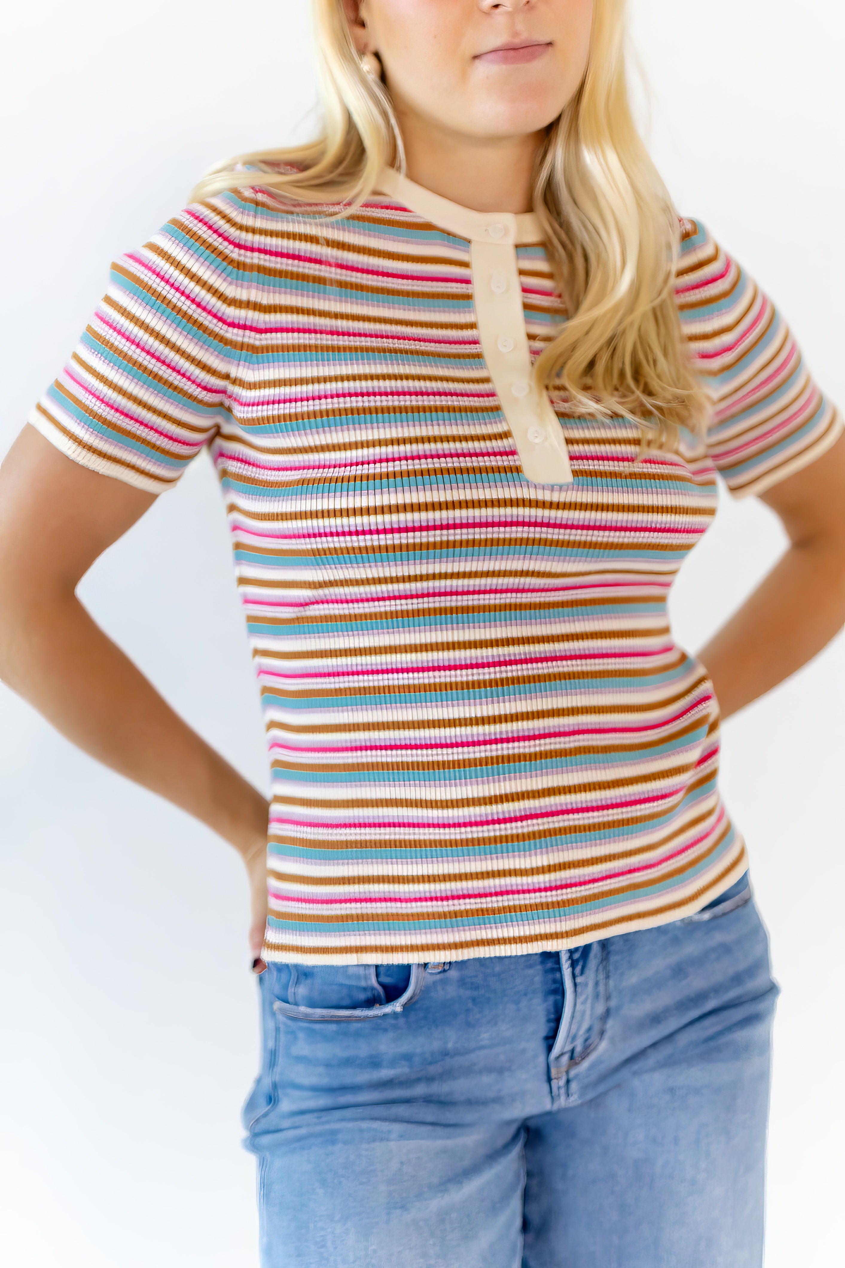 Cado Striped Knit Top