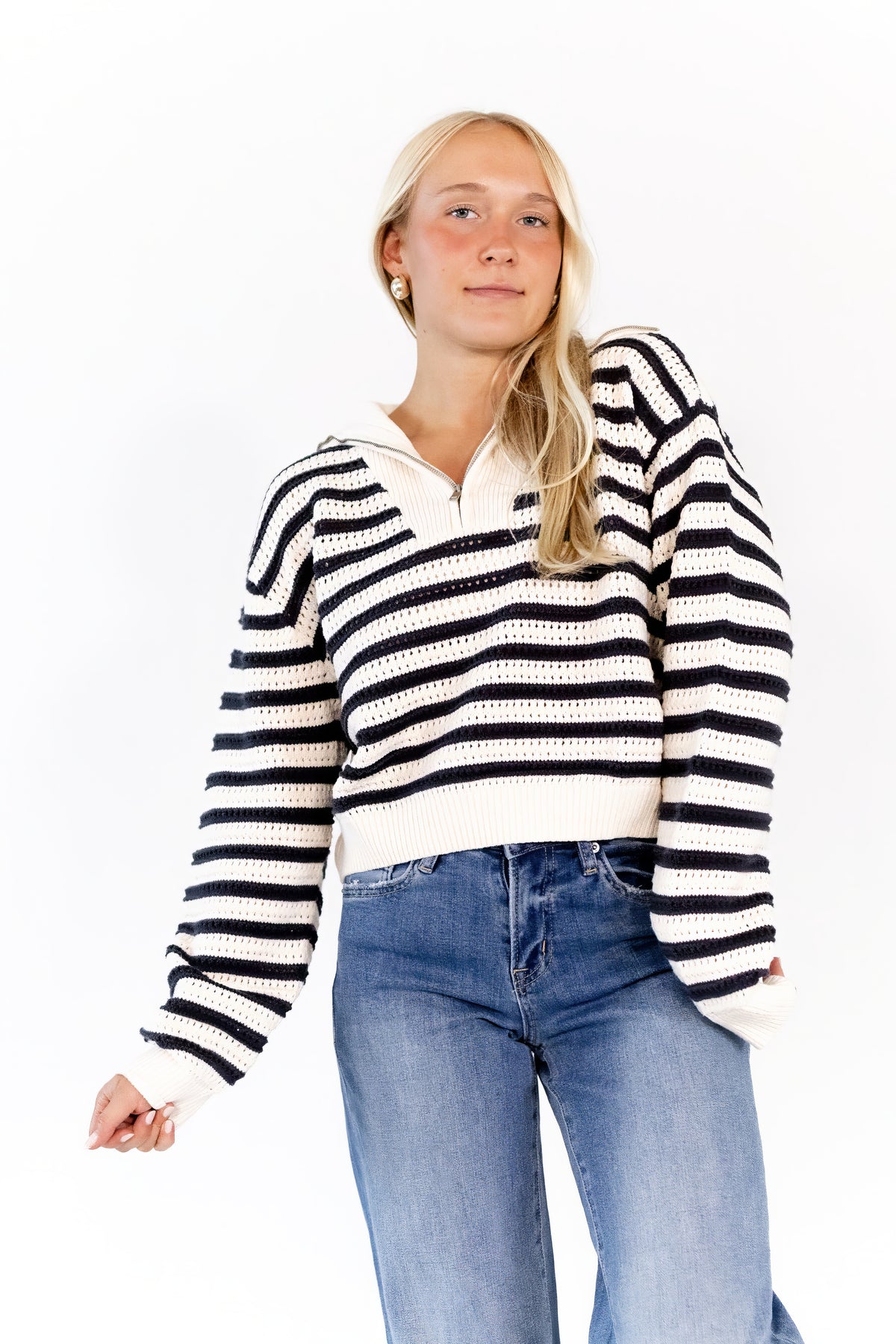 Volcan Striped Half-Zip