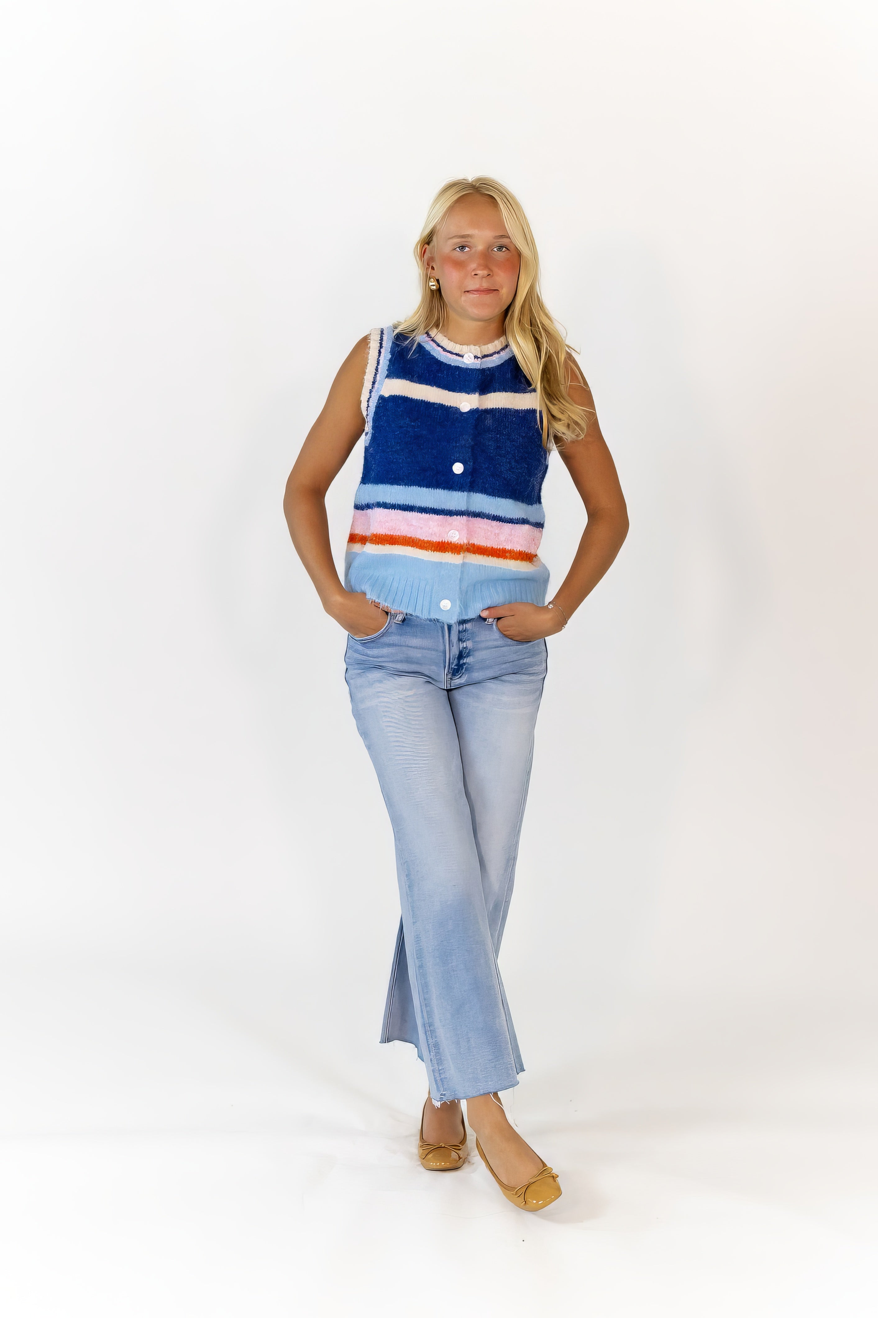 Tobi Striped Knit Vest