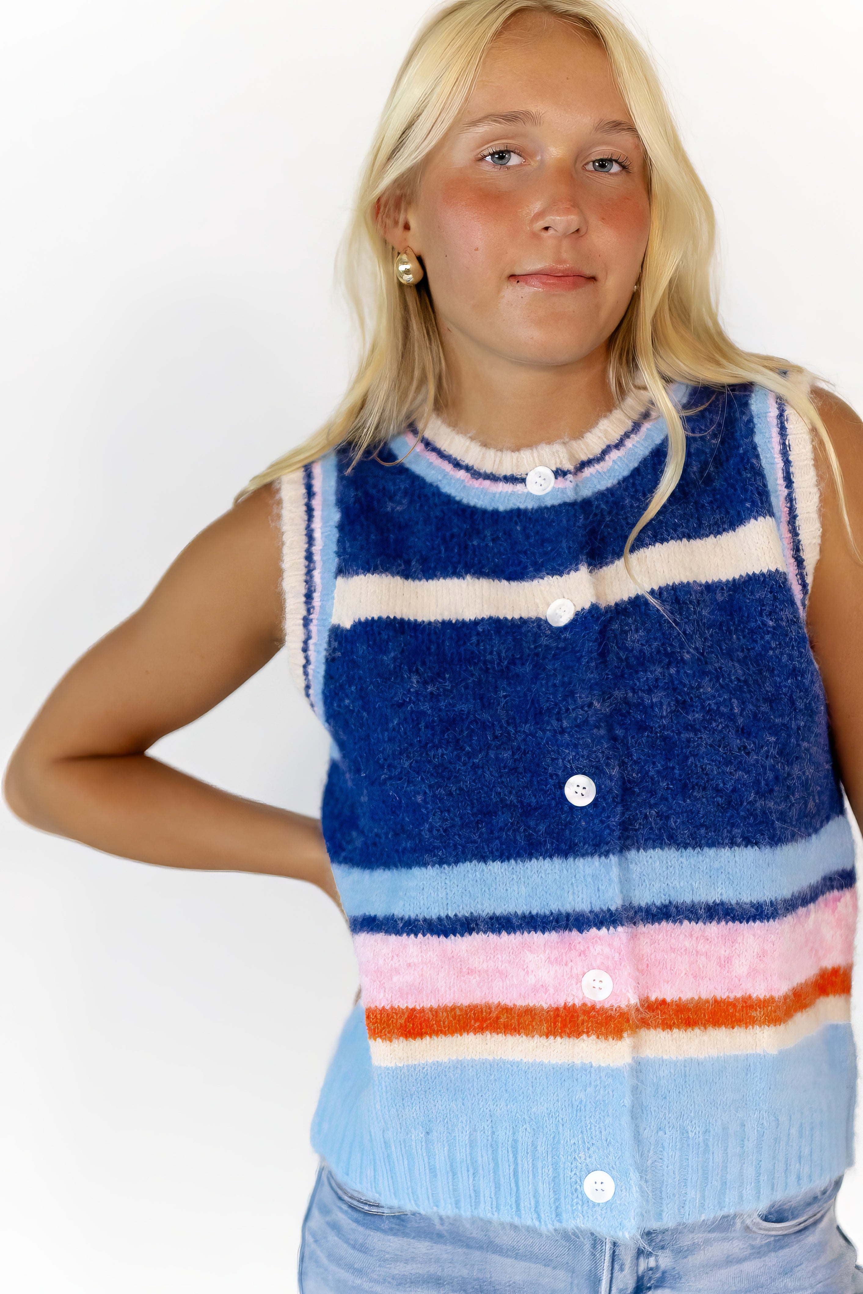 Tobi Striped Knit Vest