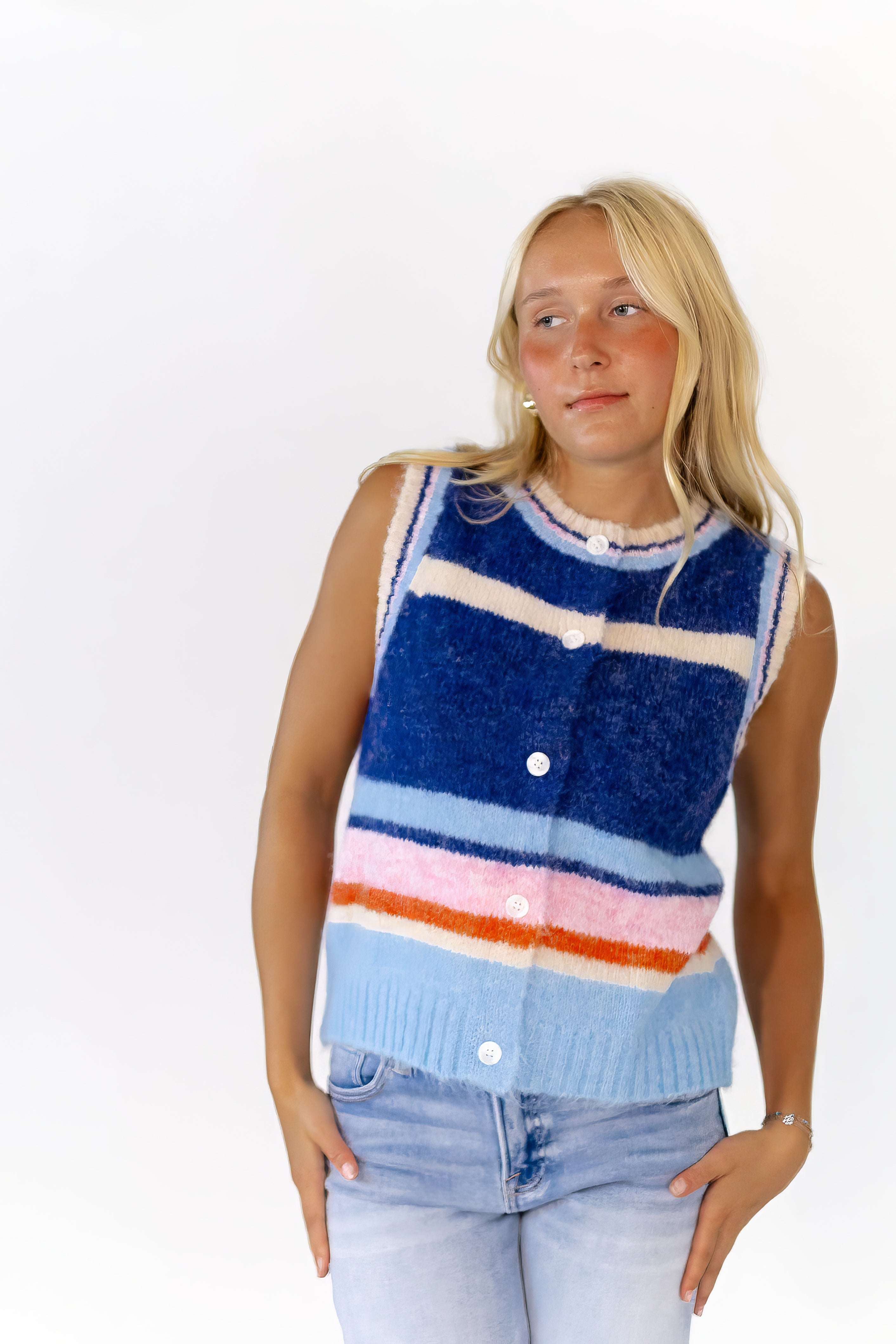 Tobi Striped Knit Vest
