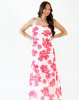 Wylie Floral Drop Hem Maxi Dress・Pink