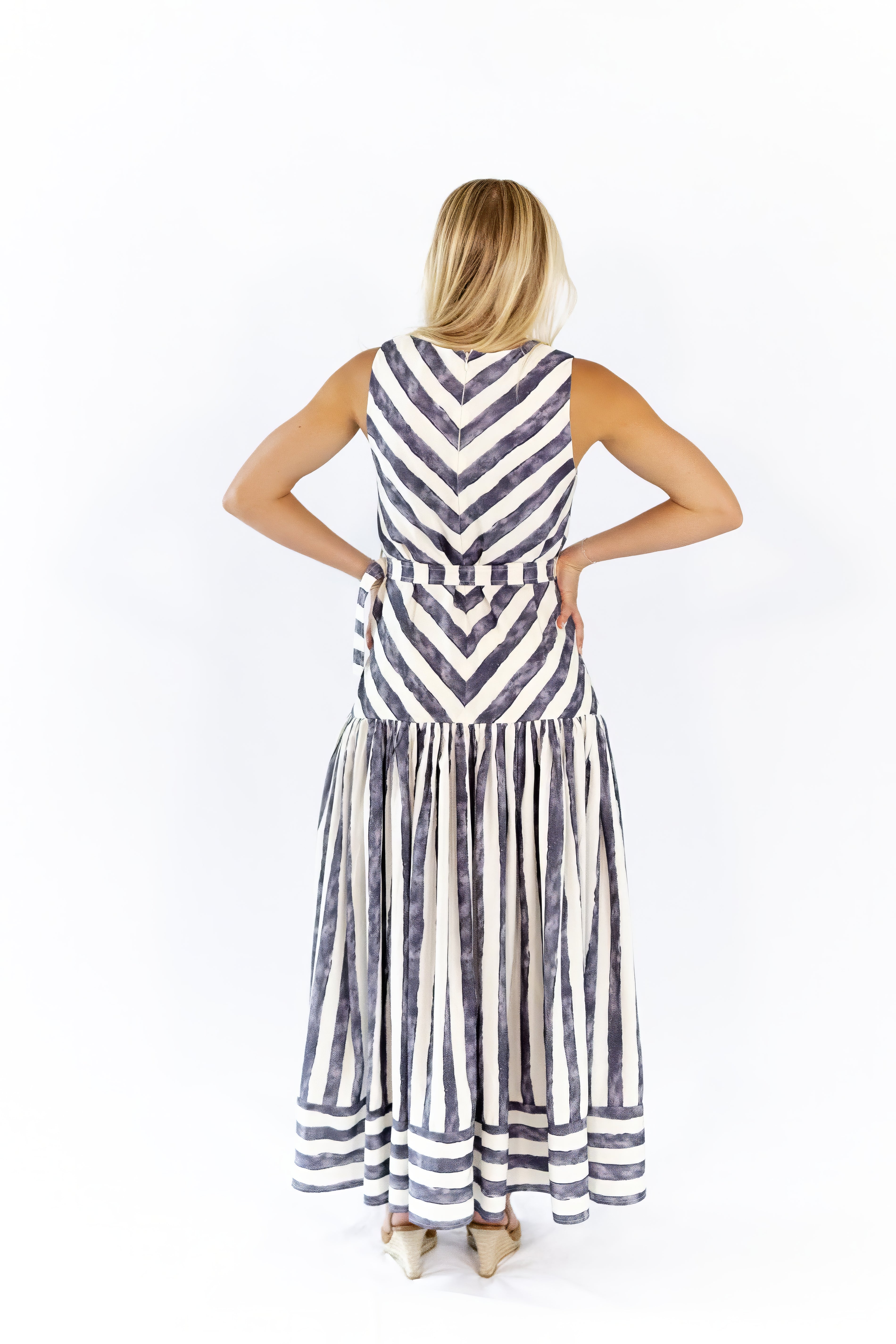 Bodie Contrast Striped Maxi Dress