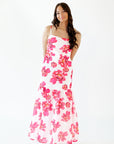 Wylie Floral Drop Hem Maxi Dress・Pink