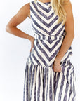 Bodie Contrast Striped Maxi Dress