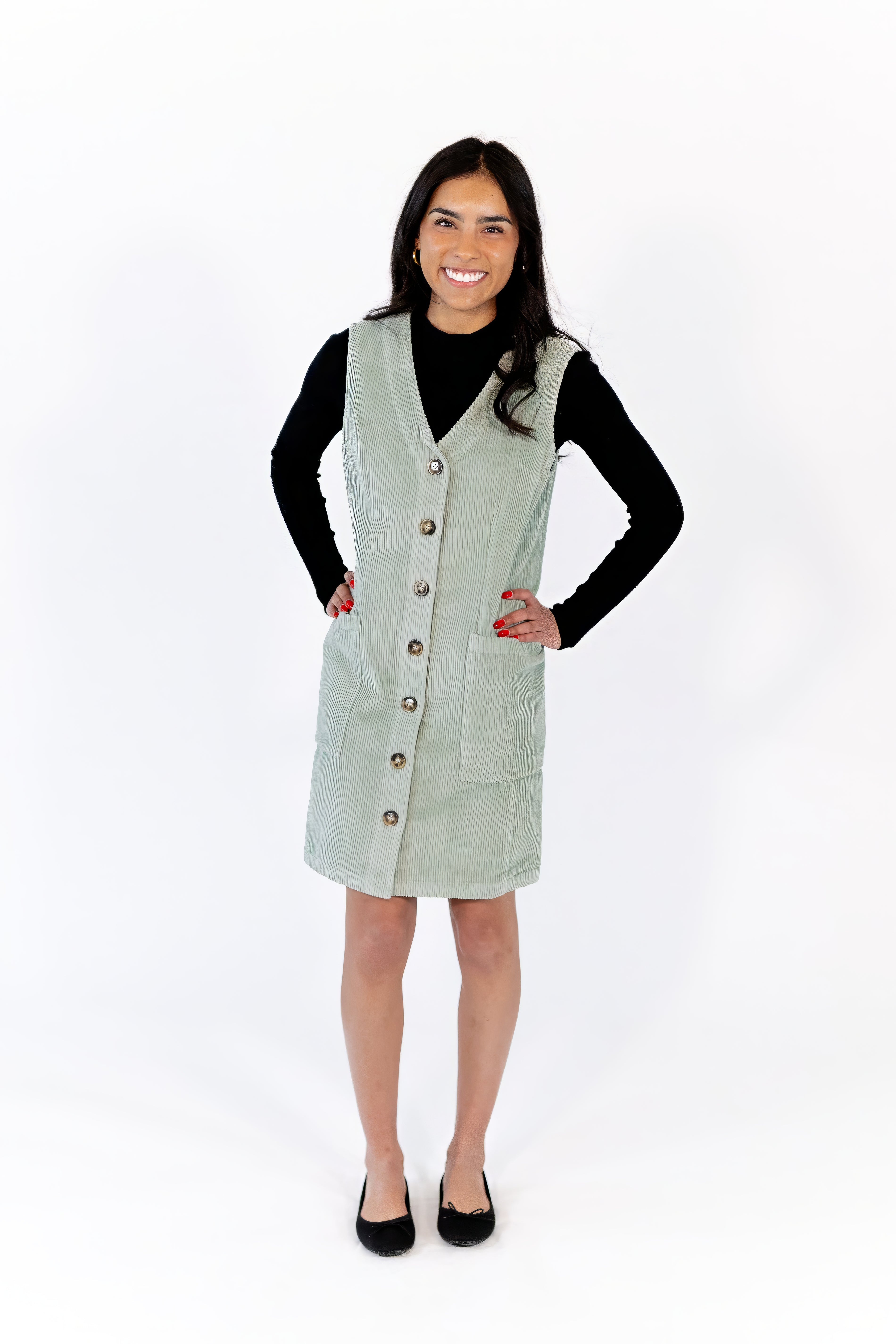 Sherilyn Corduroy Button Down Dress