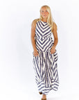 Bodie Contrast Striped Maxi Dress