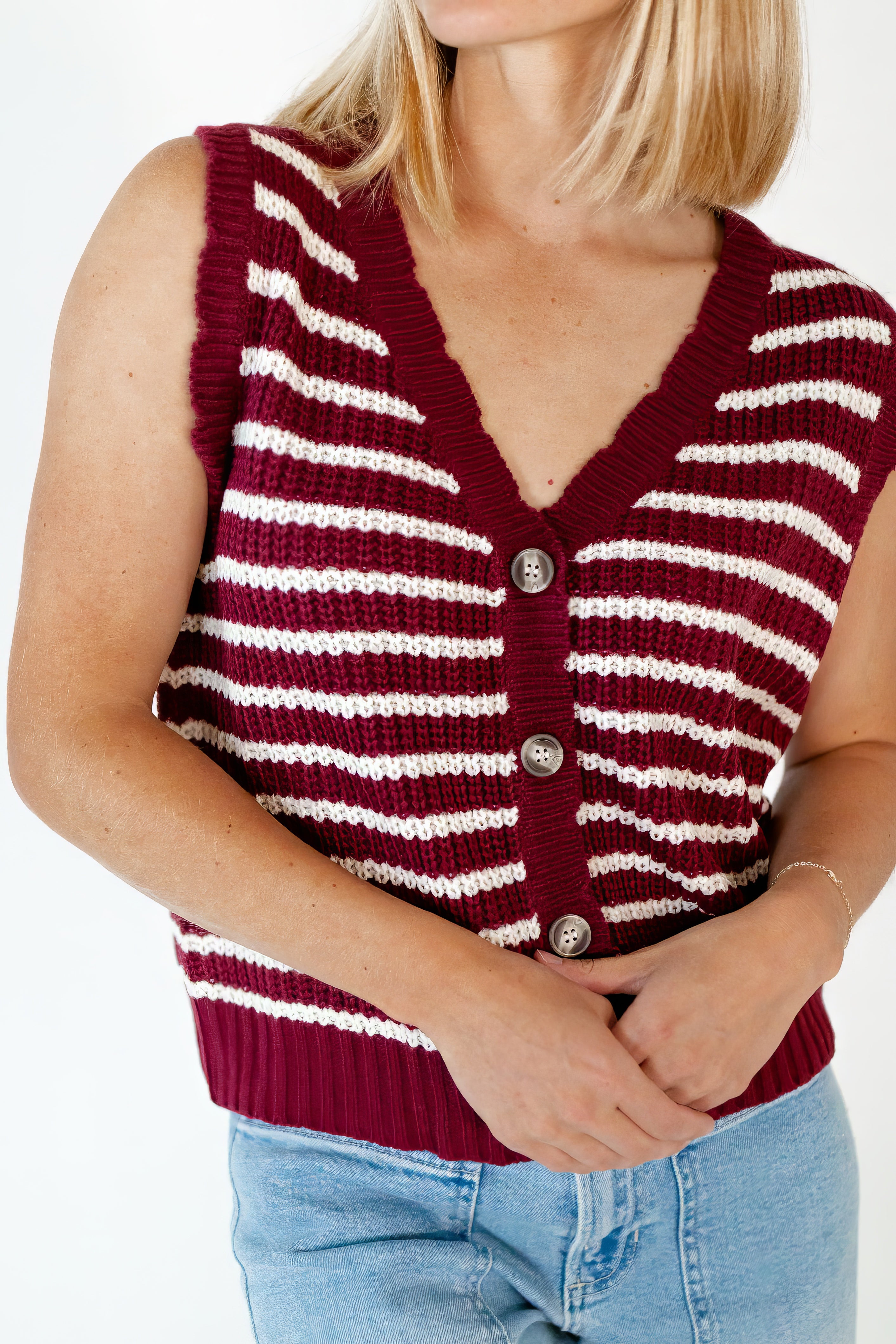 Ghia Striped Sweater Vest