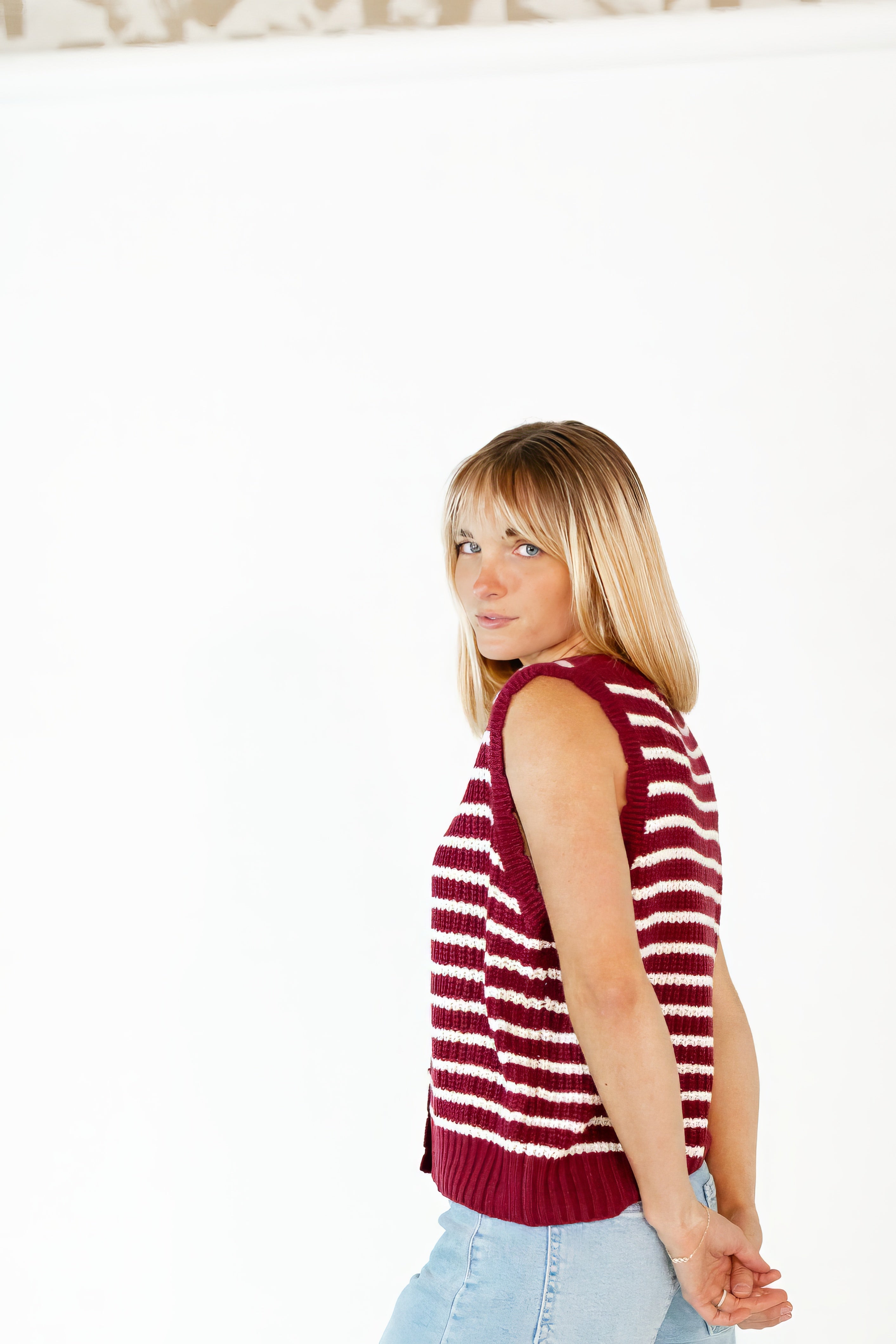 Ghia Striped Sweater Vest