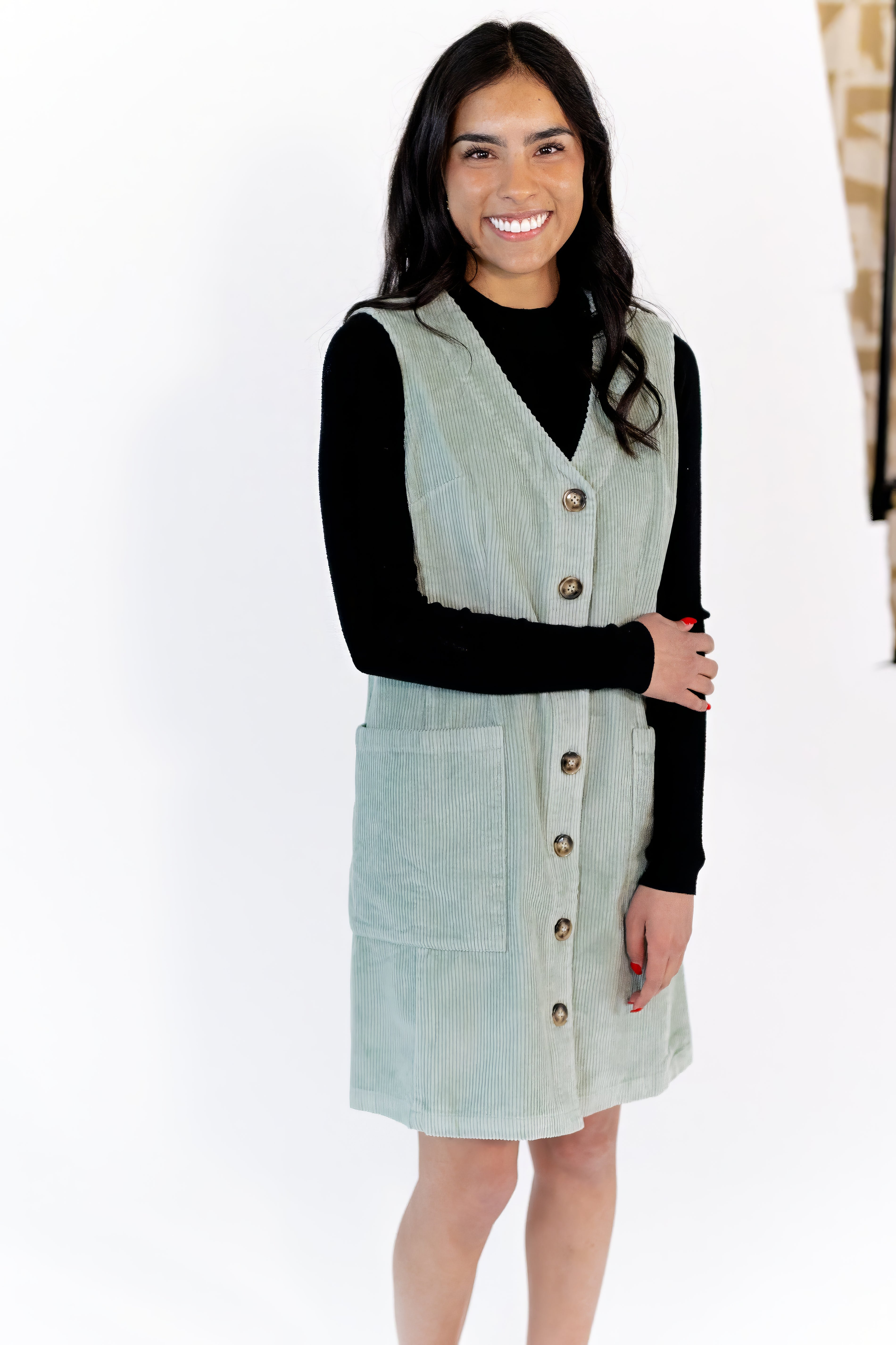 Sherilyn Corduroy Button Down Dress