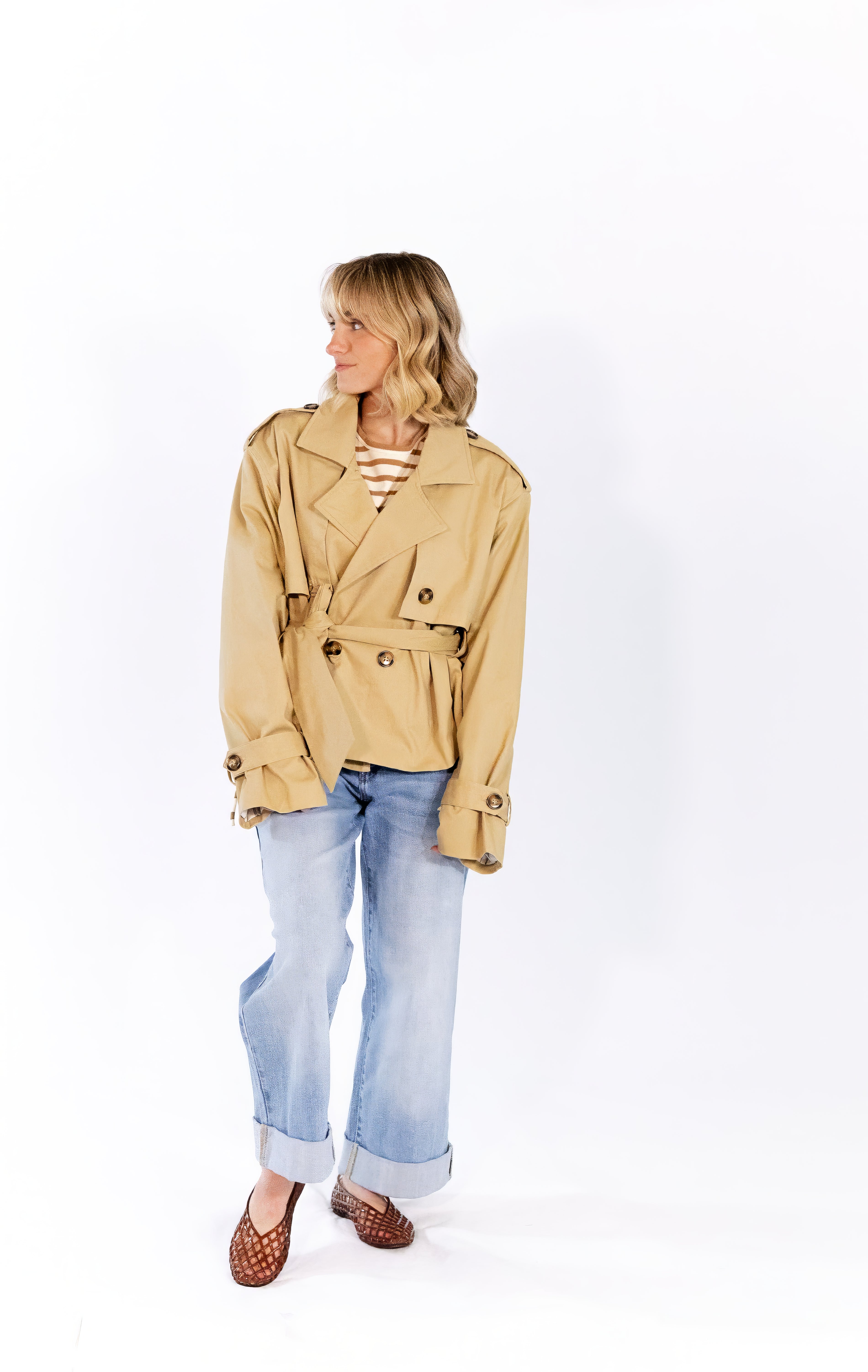Nadia Cropped Trench Coat