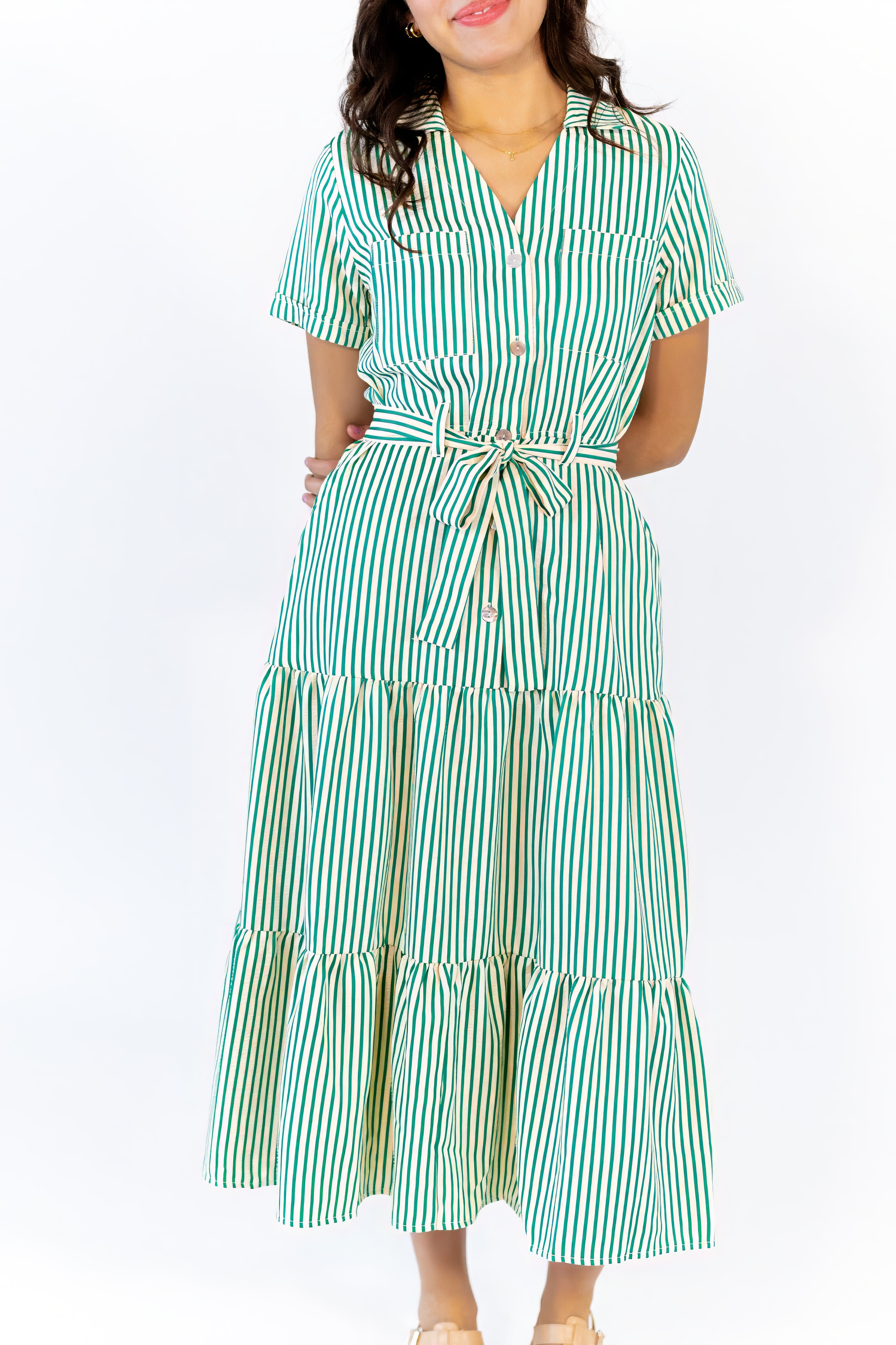 Adele Striped Shirt Dress