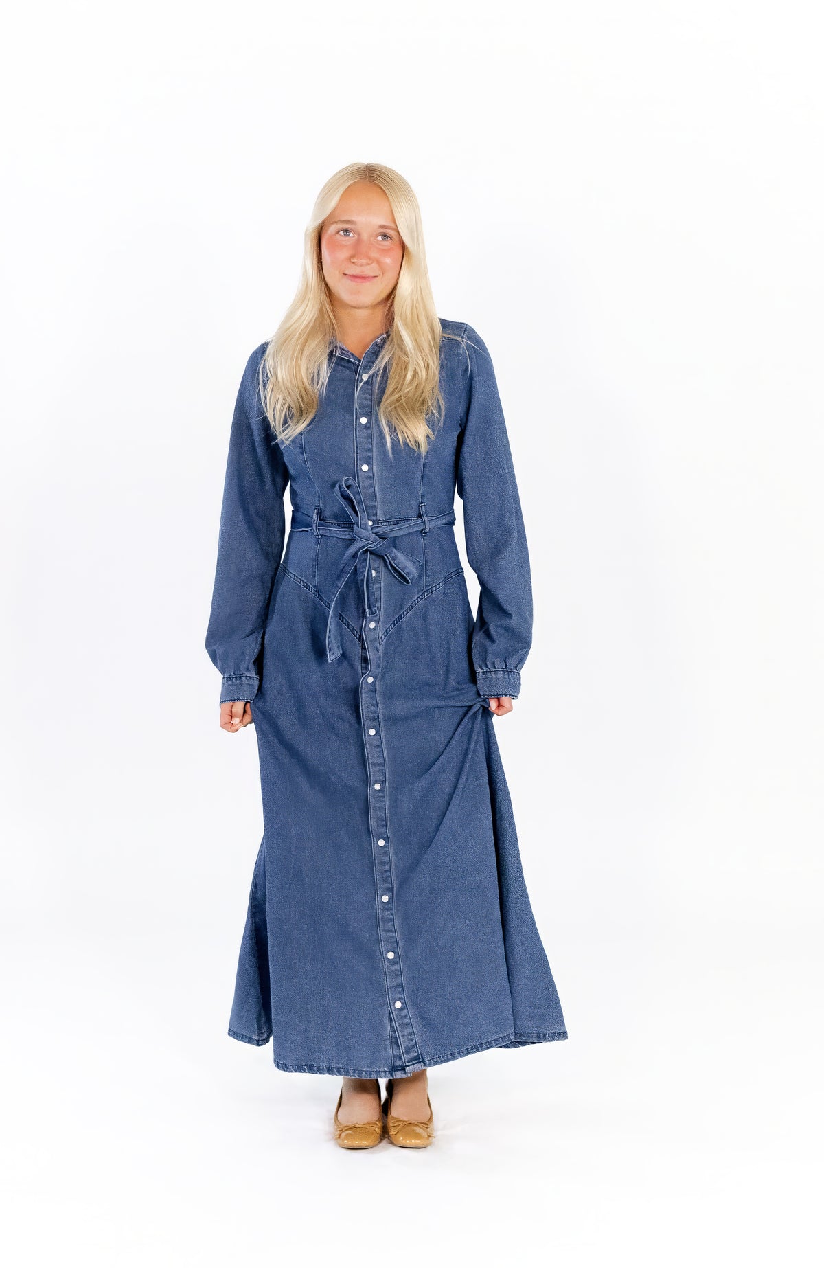 Katrina Denim Maxi Dress
