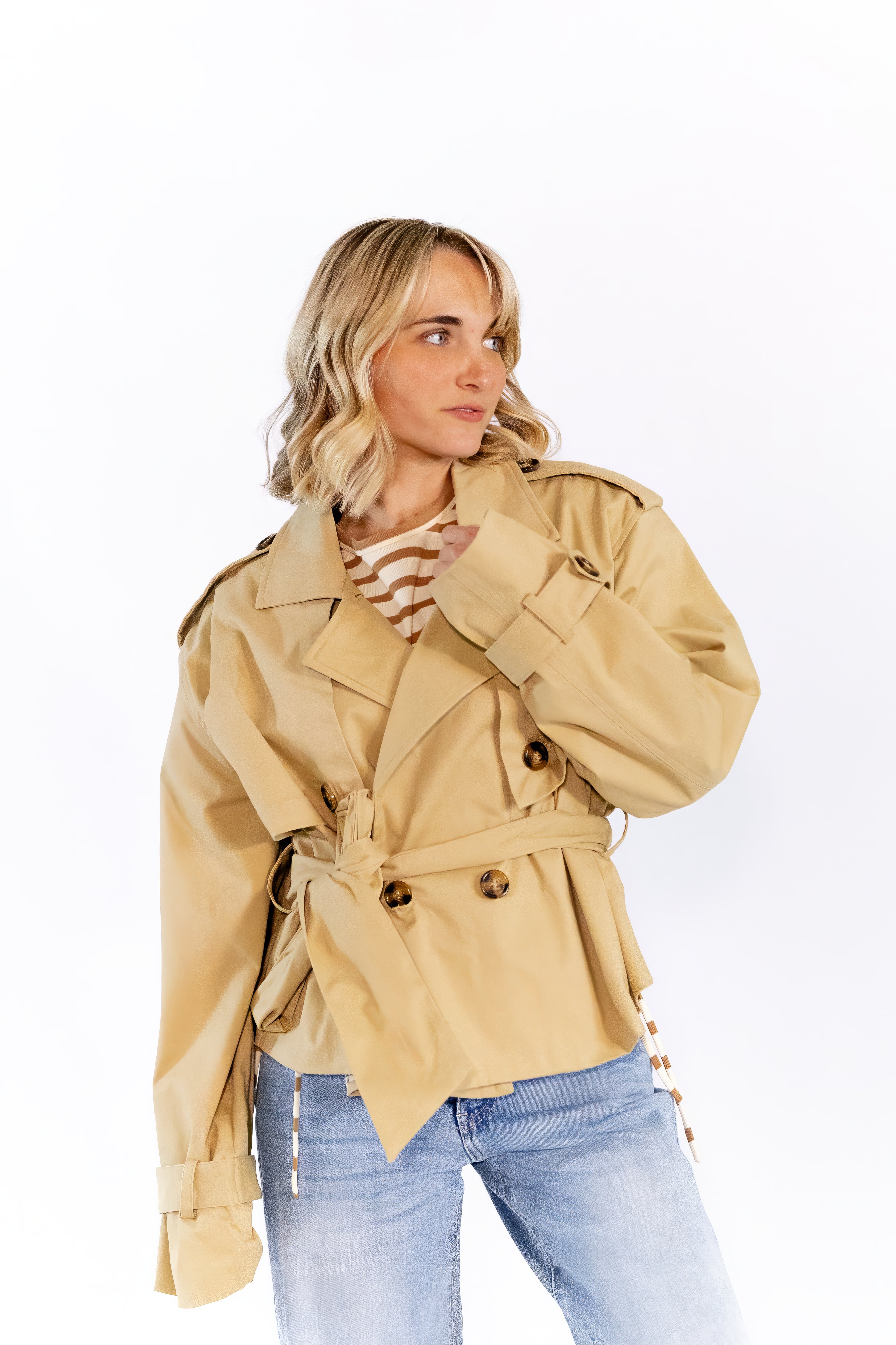 Nadia Cropped Trench Coat