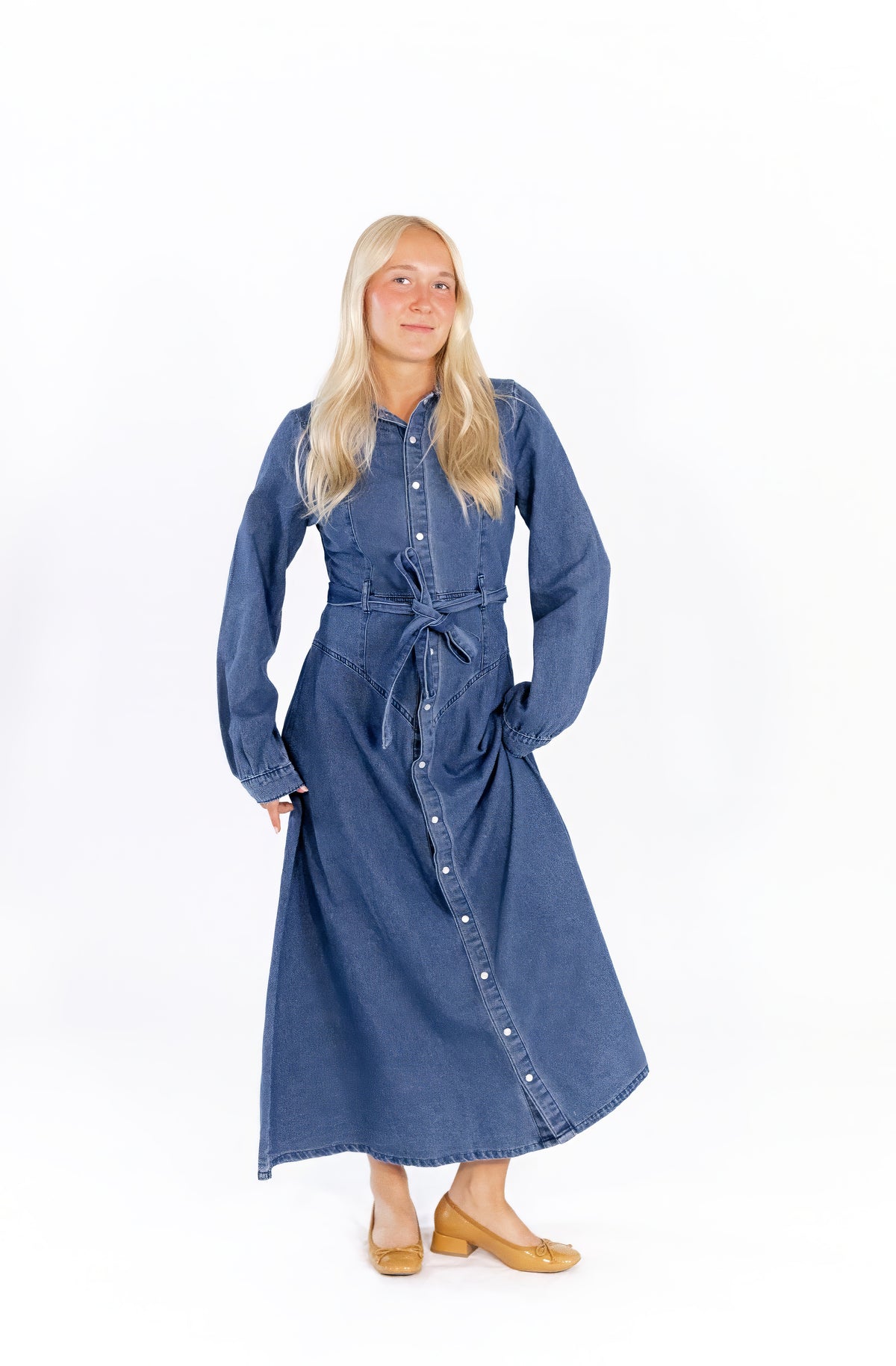 Katrina Denim Maxi Dress