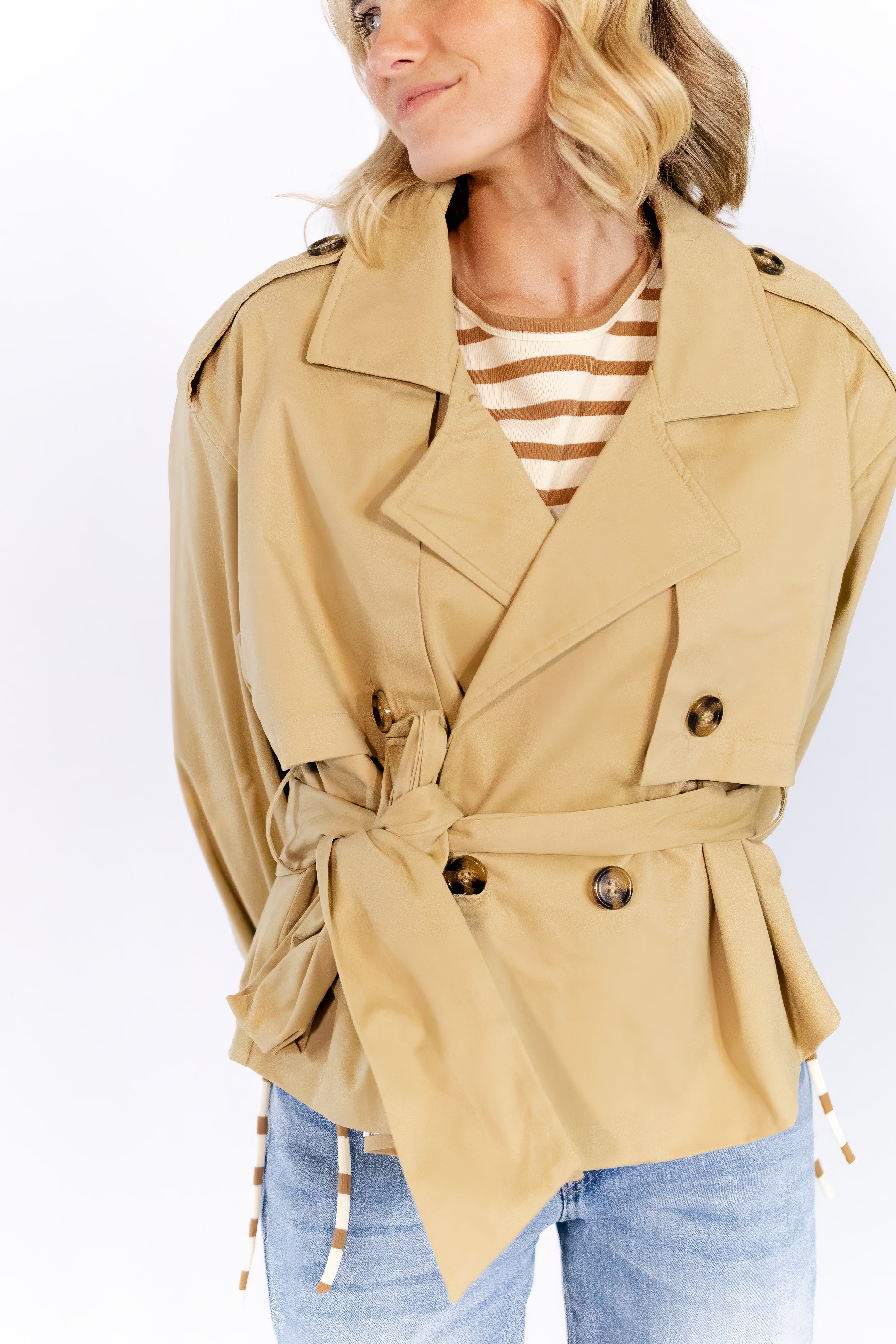 Nadia Cropped Trench Coat