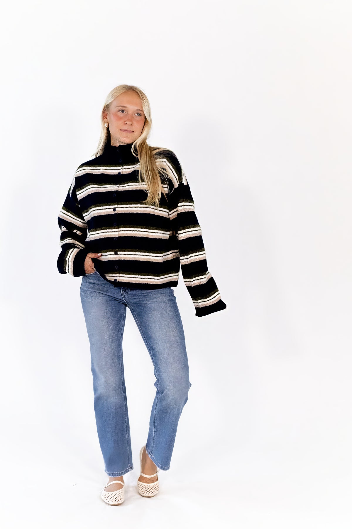 Shawn Rolled Neck Cardigan