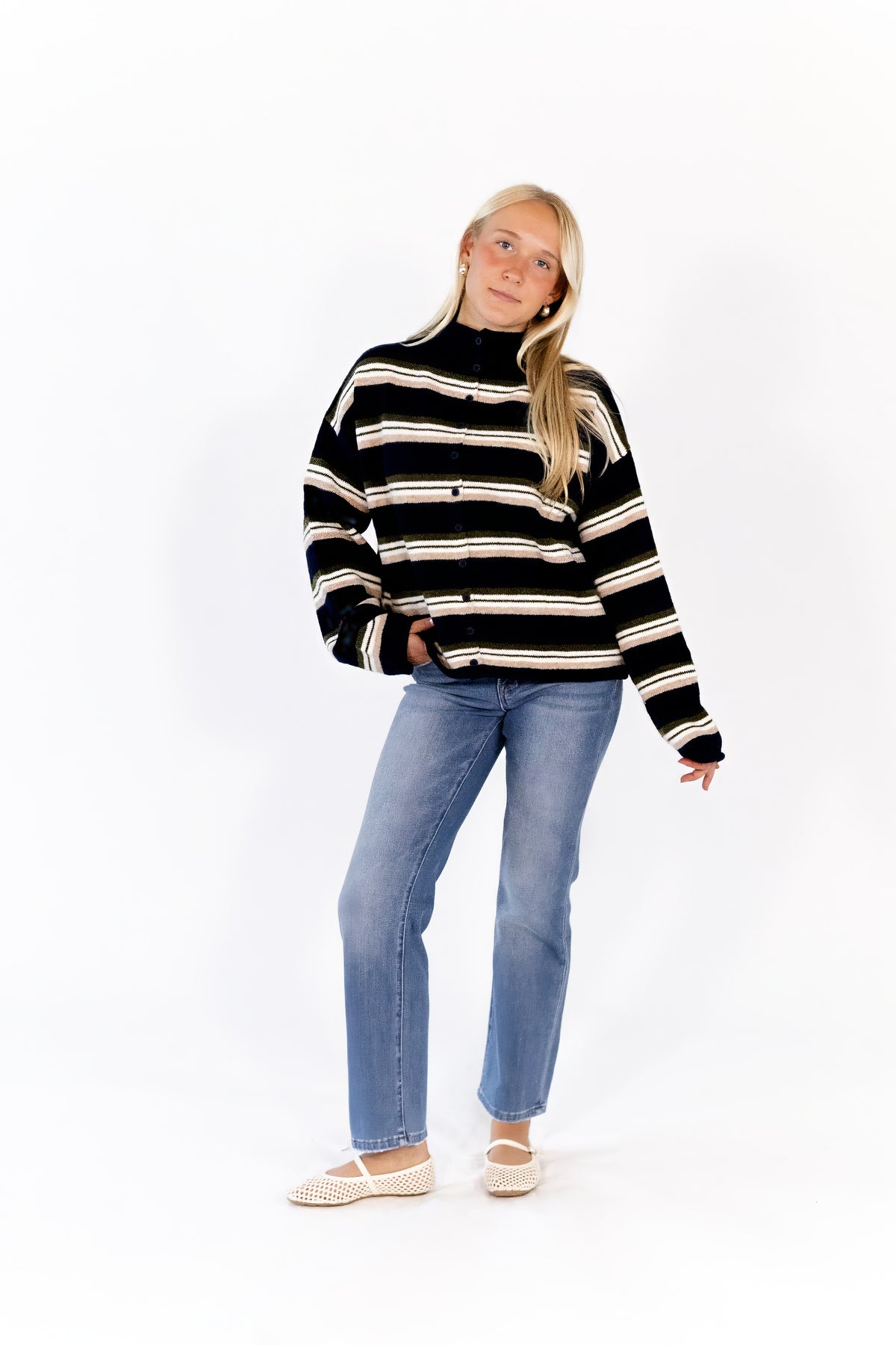 Shawn Rolled Neck Cardigan