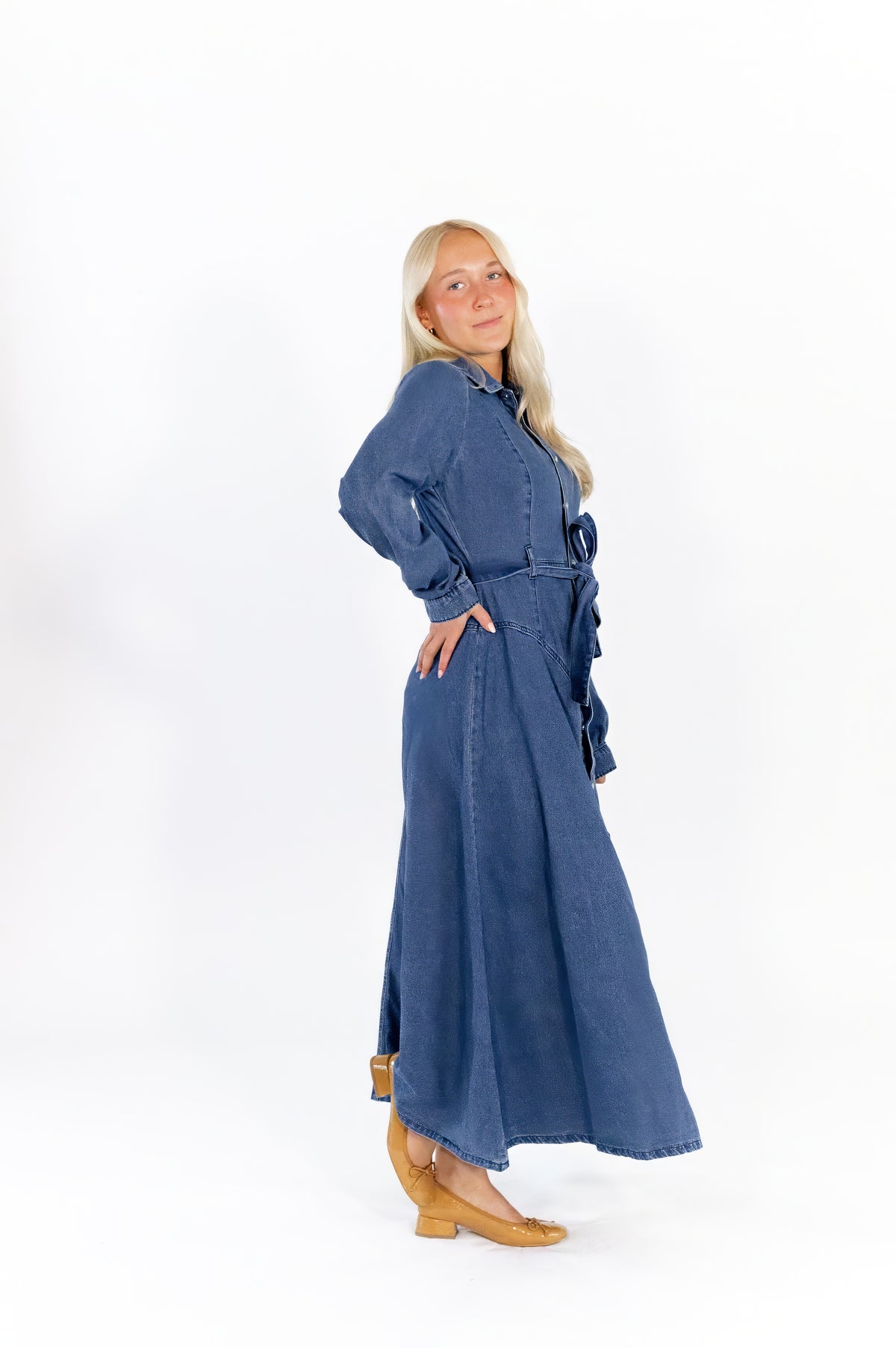 Katrina Denim Maxi Dress