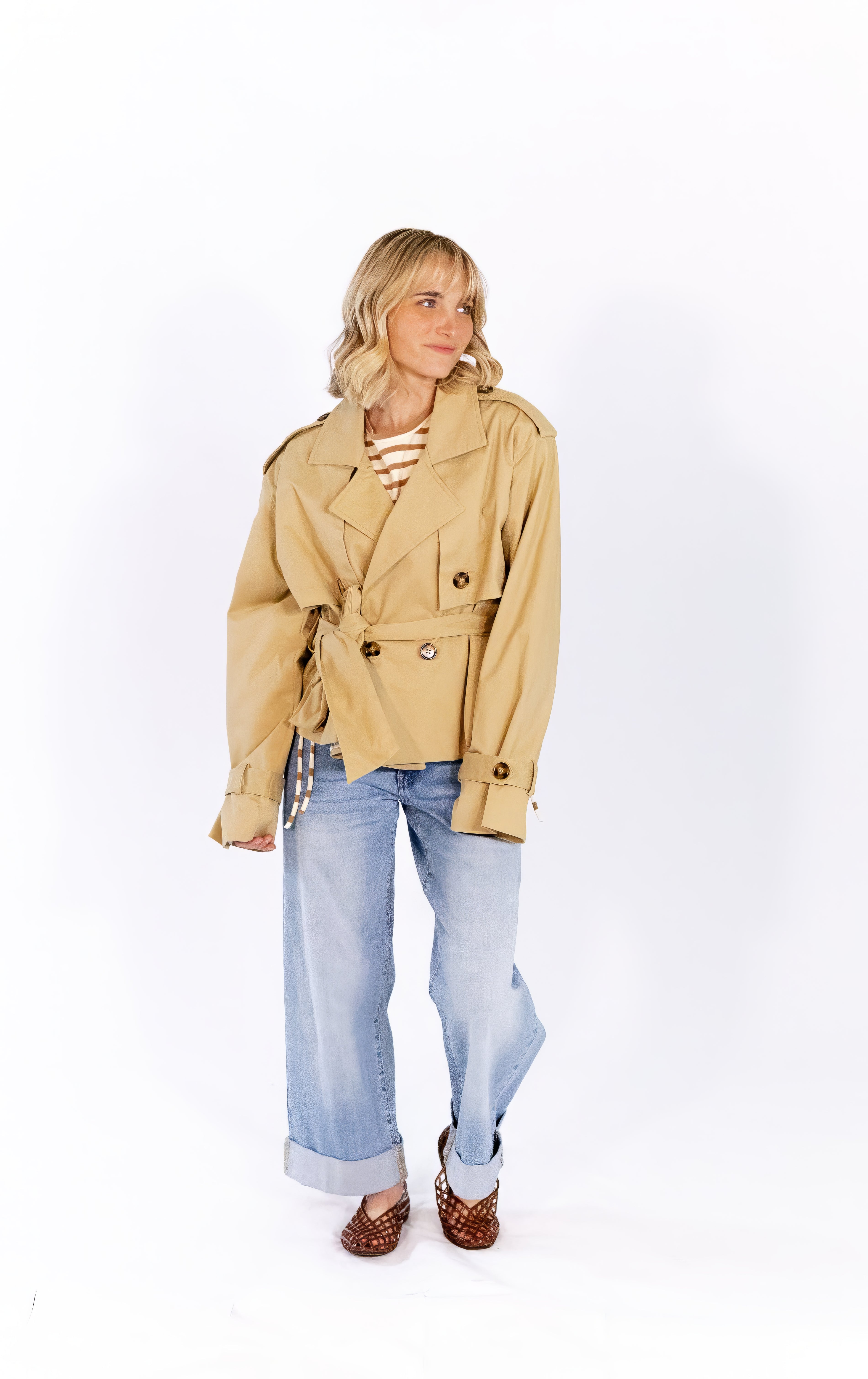 Nadia Cropped Trench Coat