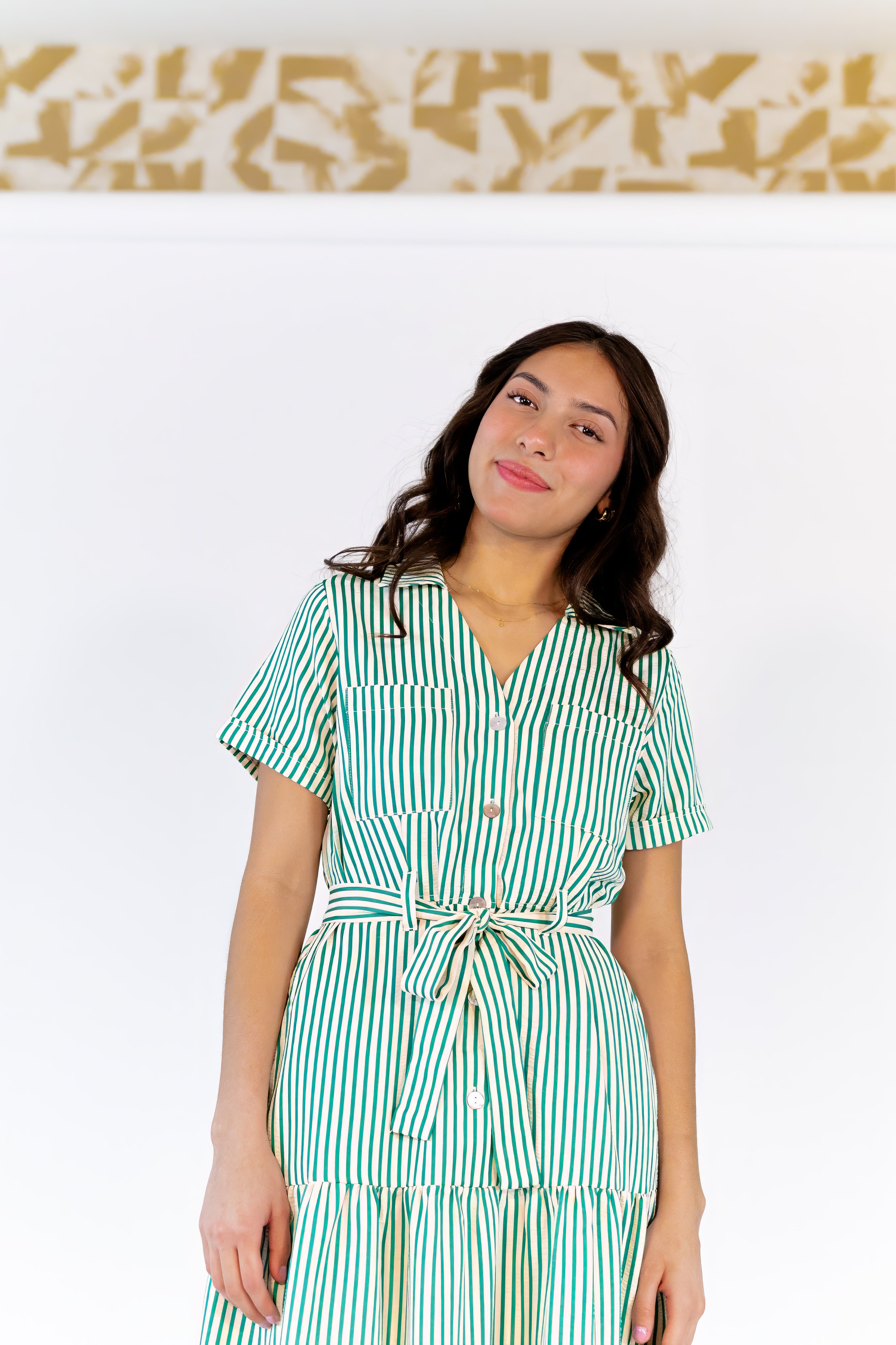 Adele Striped Shirt Dress