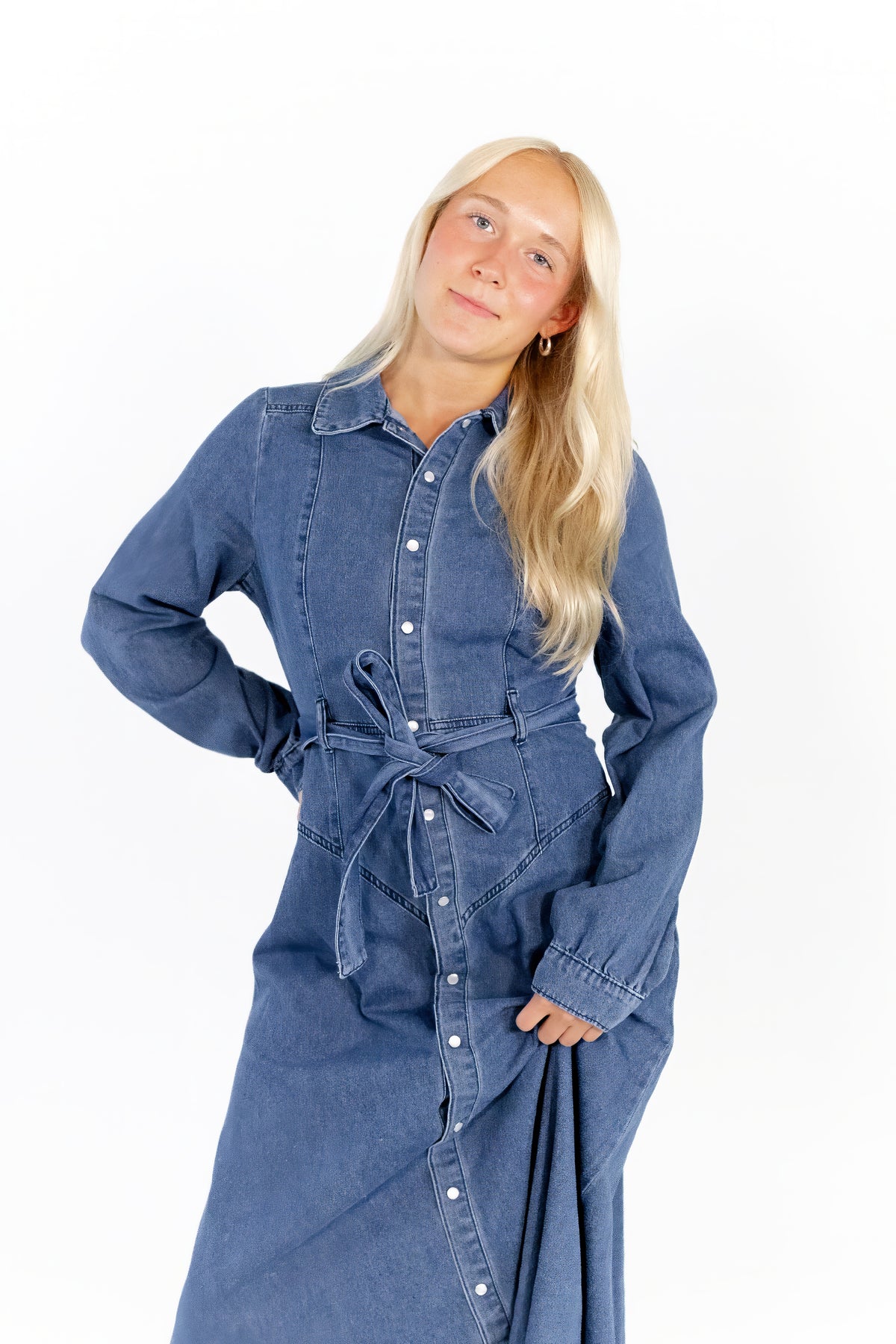 Katrina Denim Maxi Dress