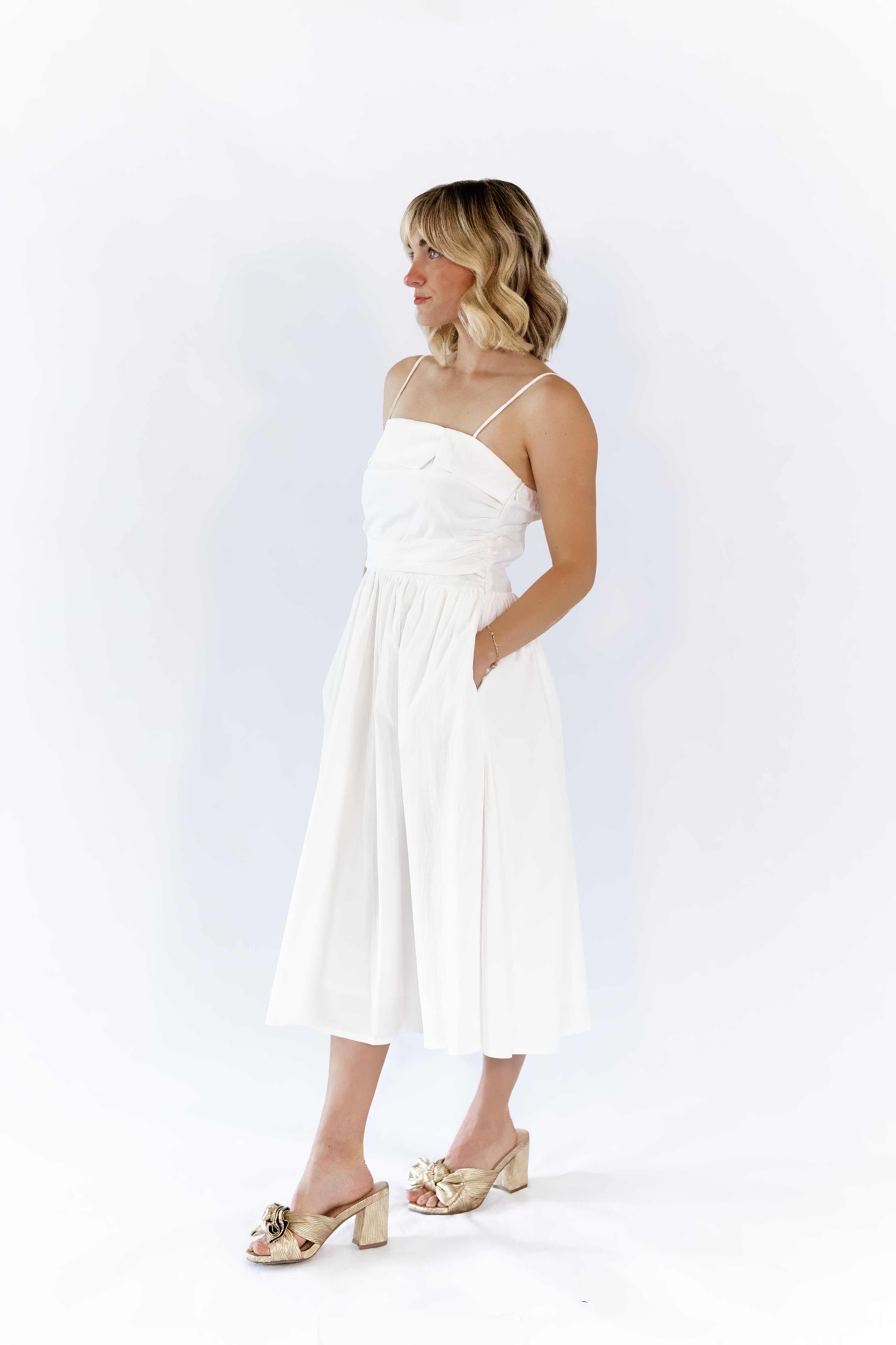 Arcan Shirred Detail Midi Dress