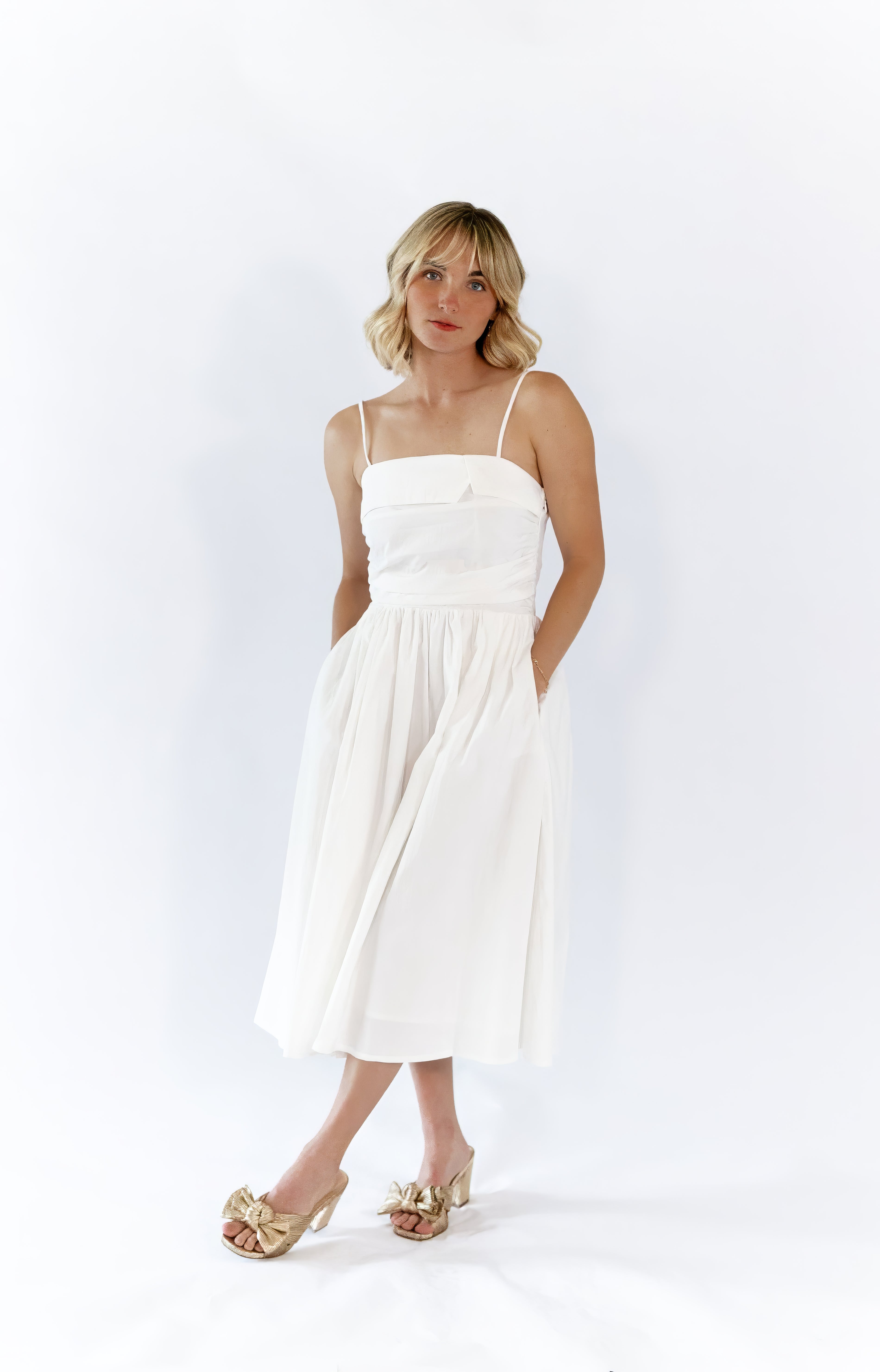 Arcan Shirred Detail Midi Dress