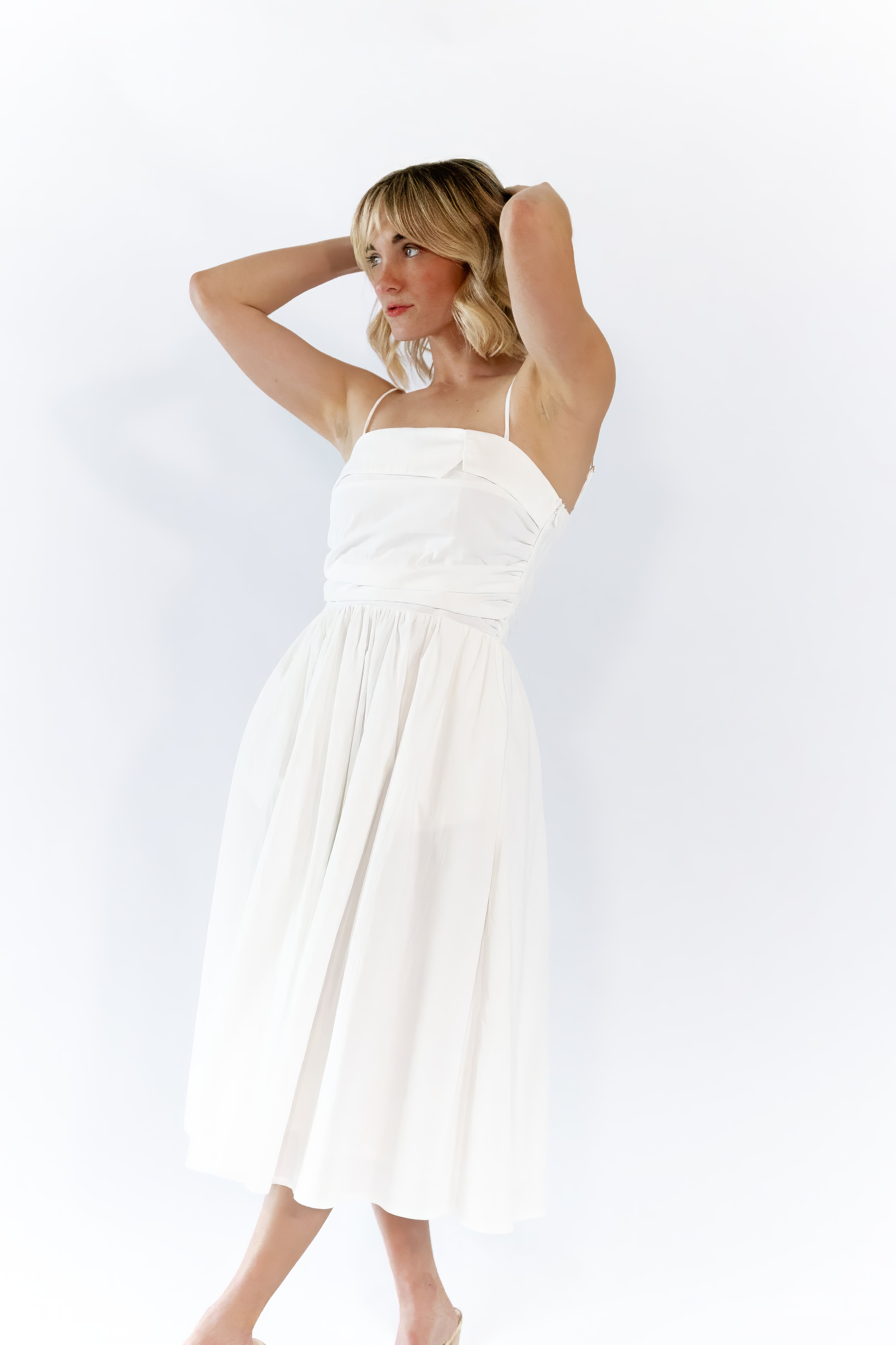 Arcan Shirred Detail Midi Dress