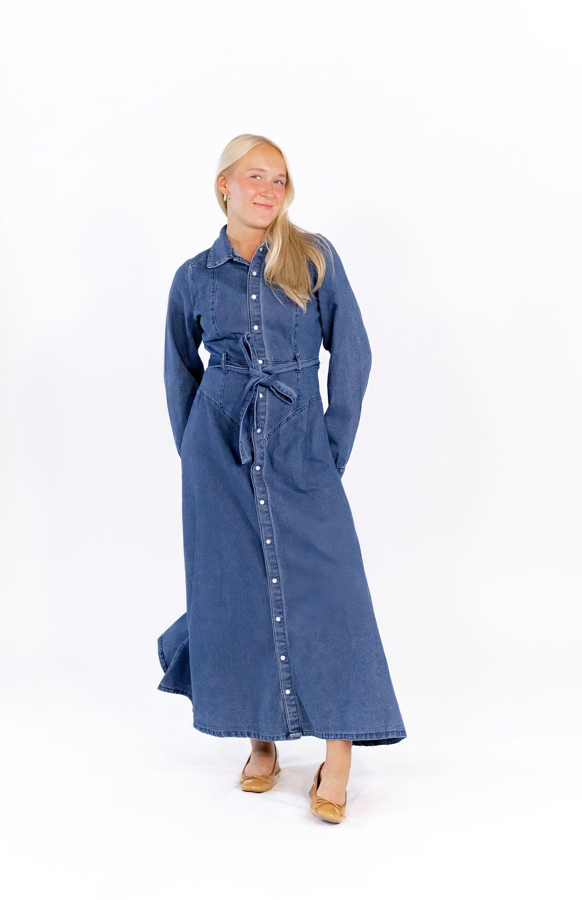 Katrina Denim Maxi Dress