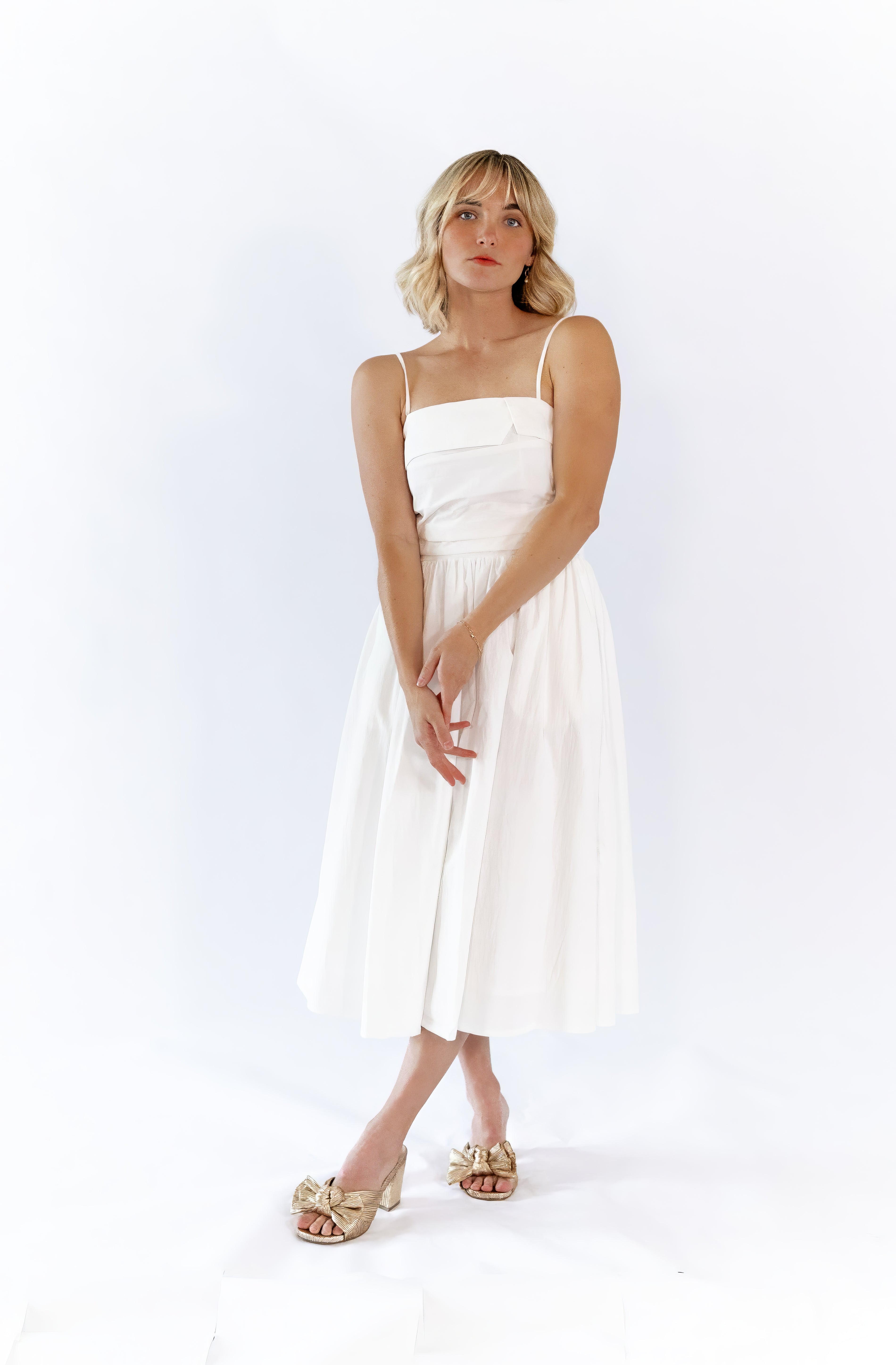 Arcan Shirred Detail Midi Dress
