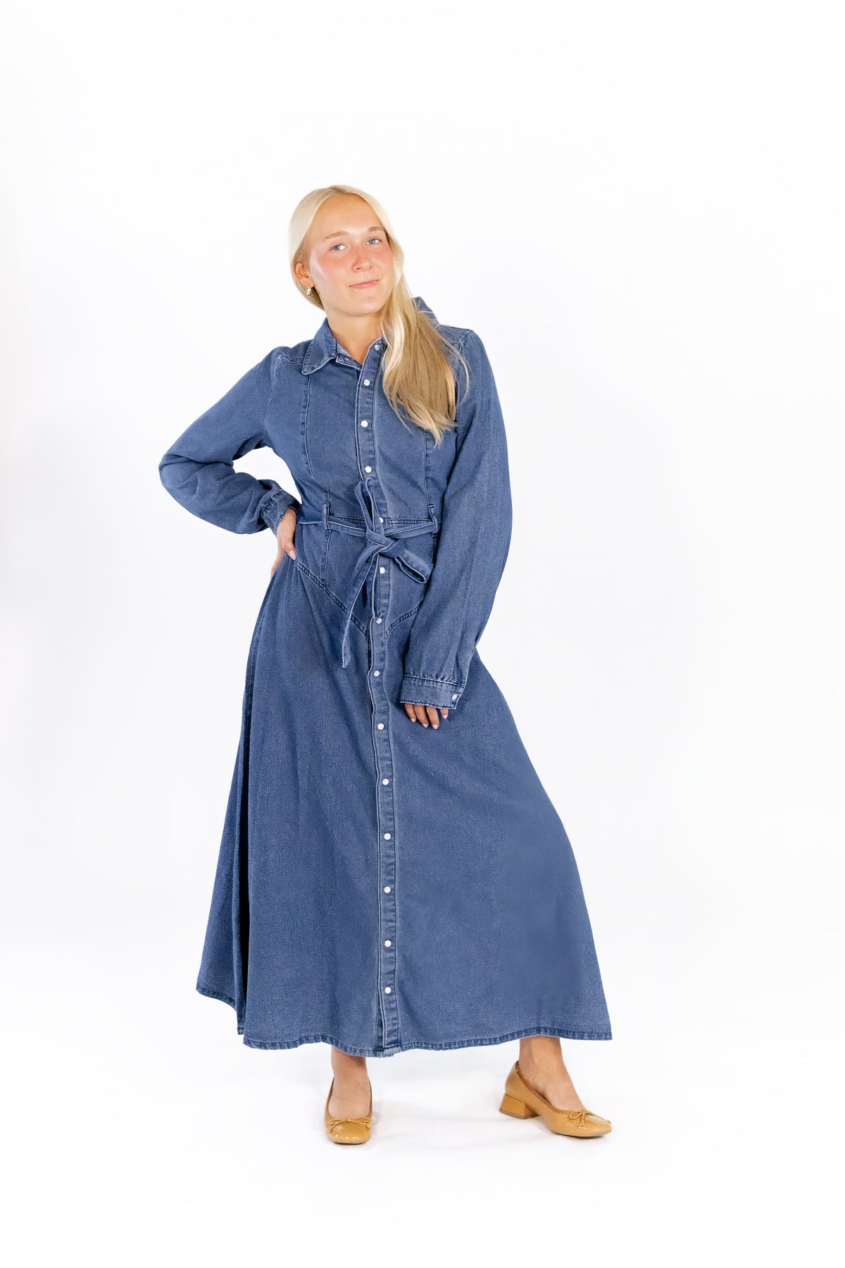 Katrina Denim Maxi Dress