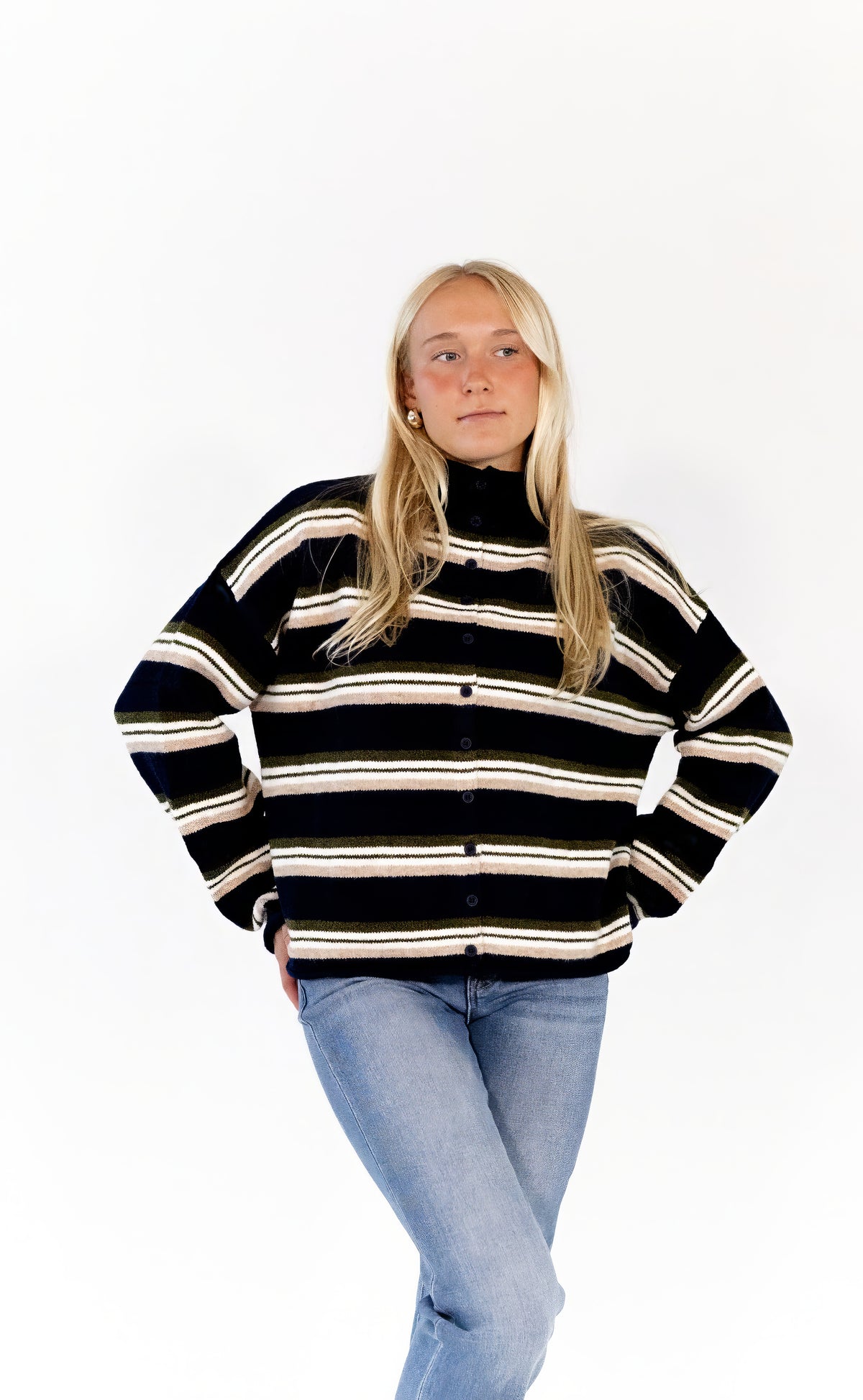 Shawn Rolled Neck Cardigan
