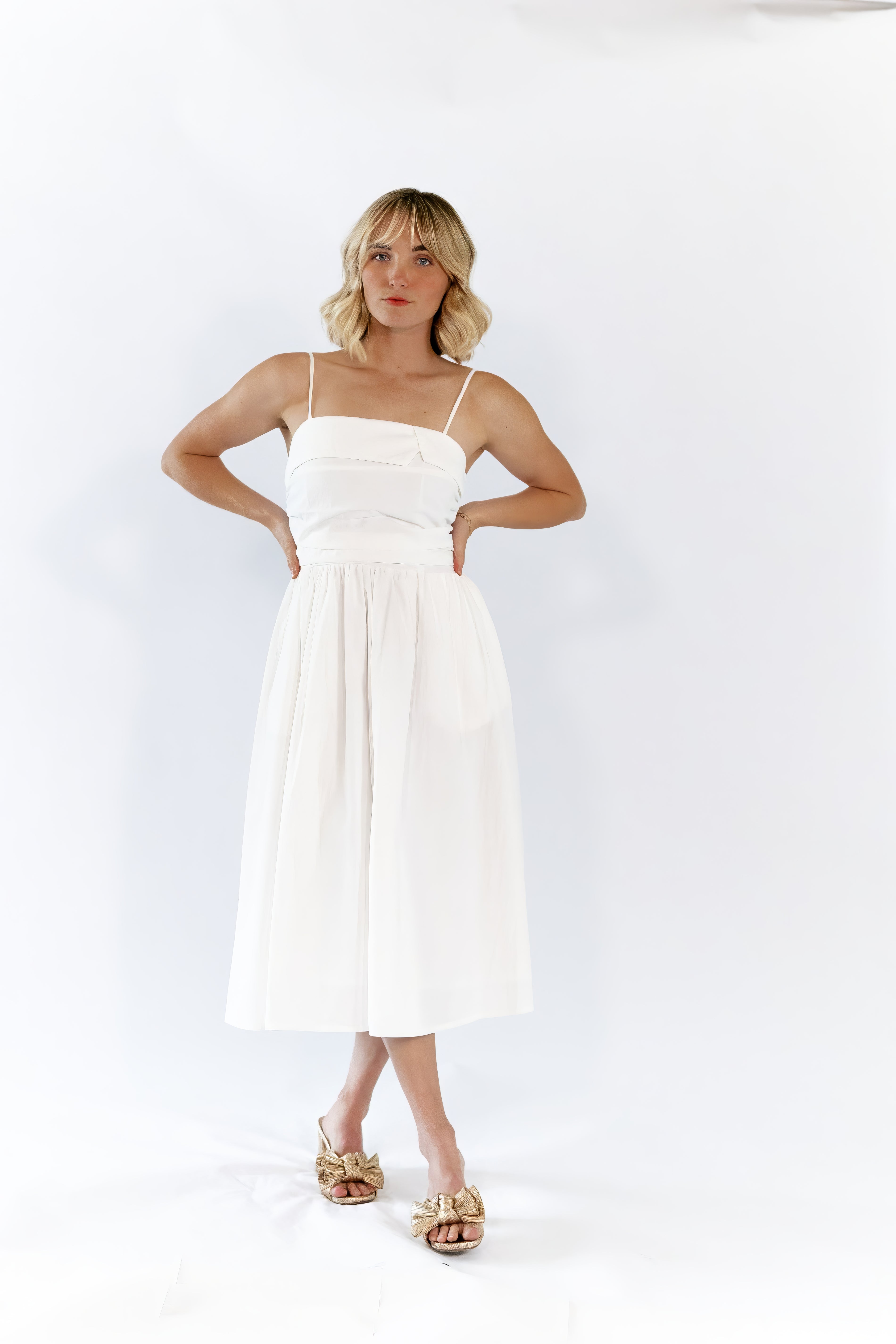 Arcan Shirred Detail Midi Dress