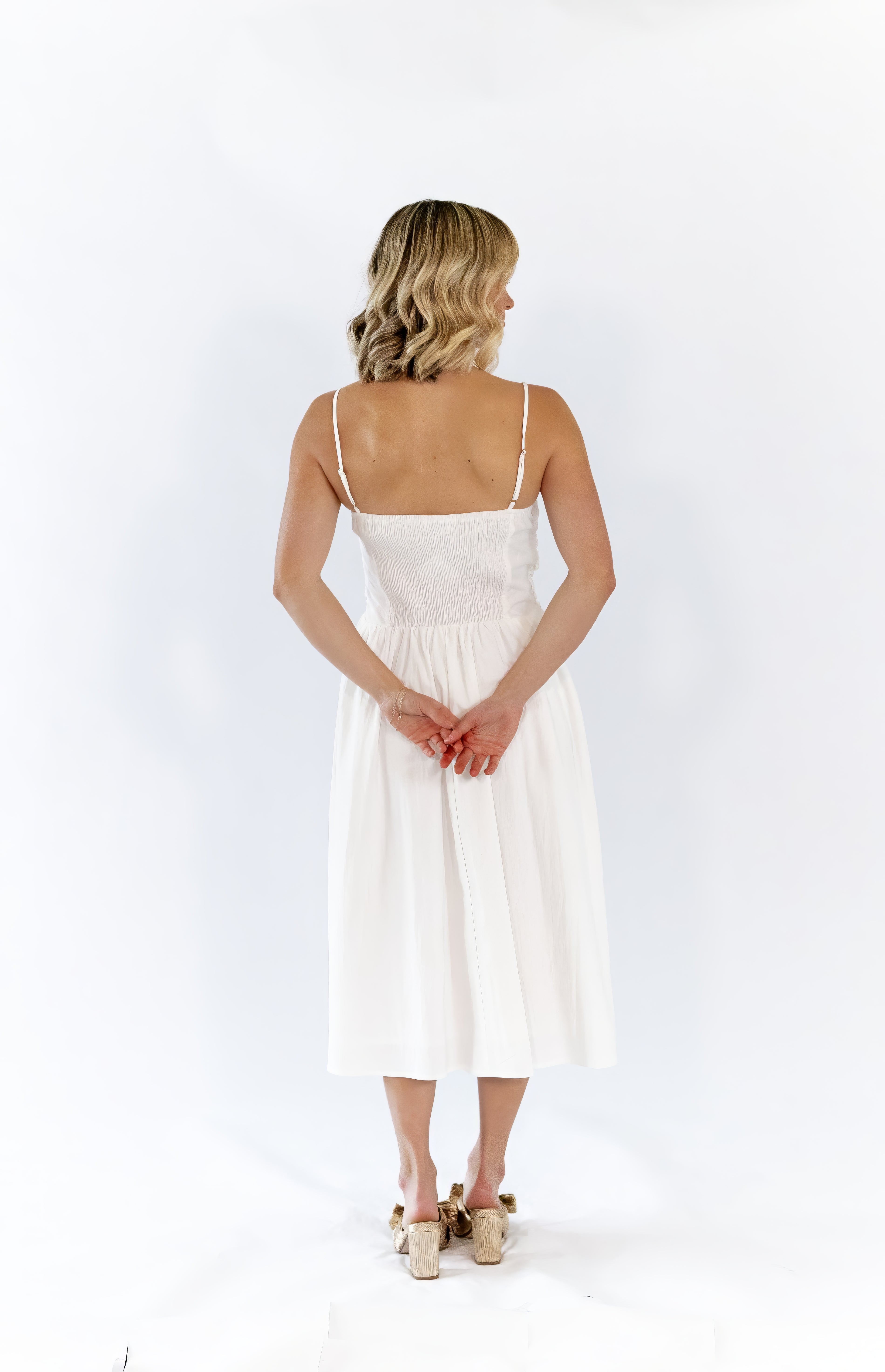 Arcan Shirred Detail Midi Dress