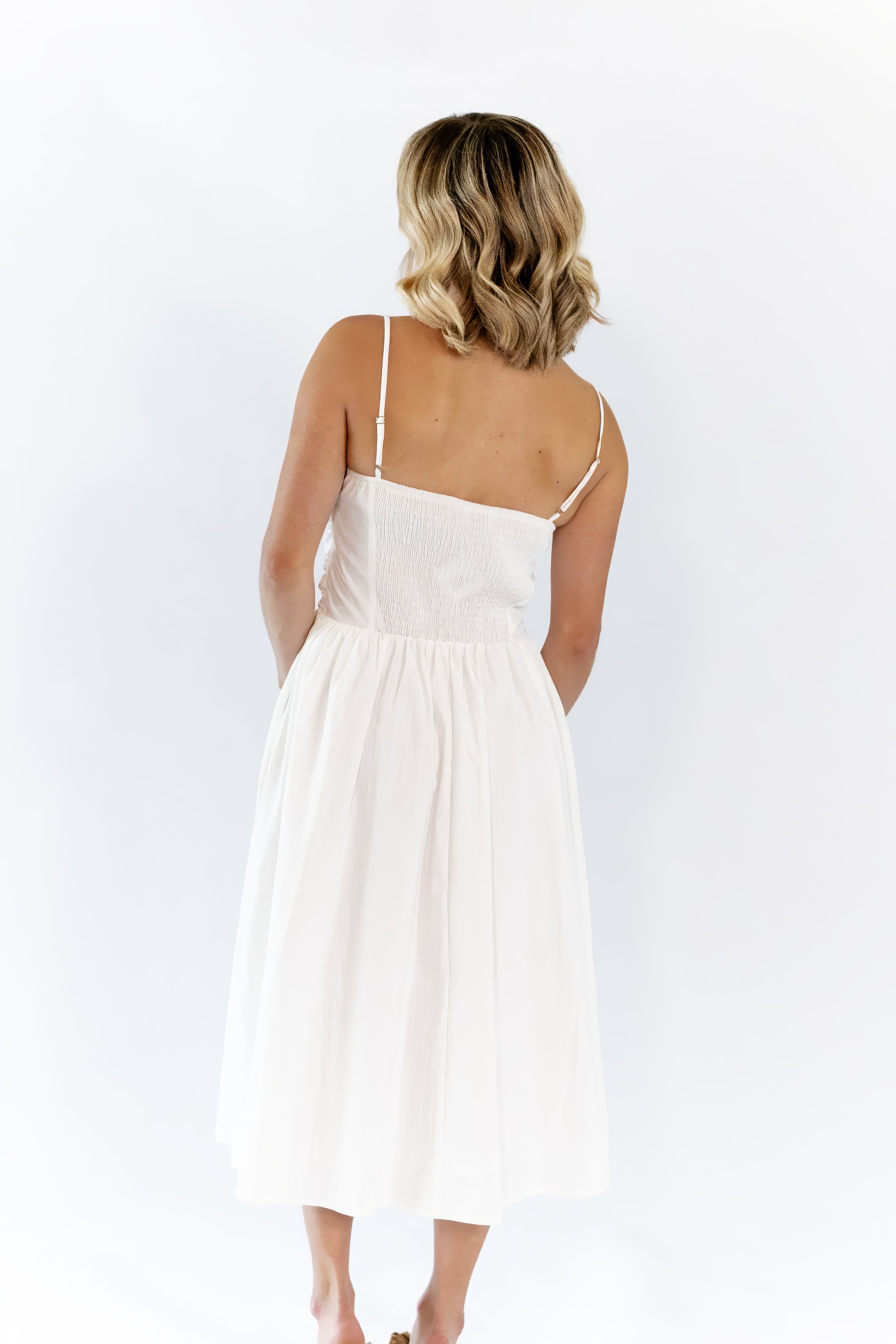 Arcan Shirred Detail Midi Dress
