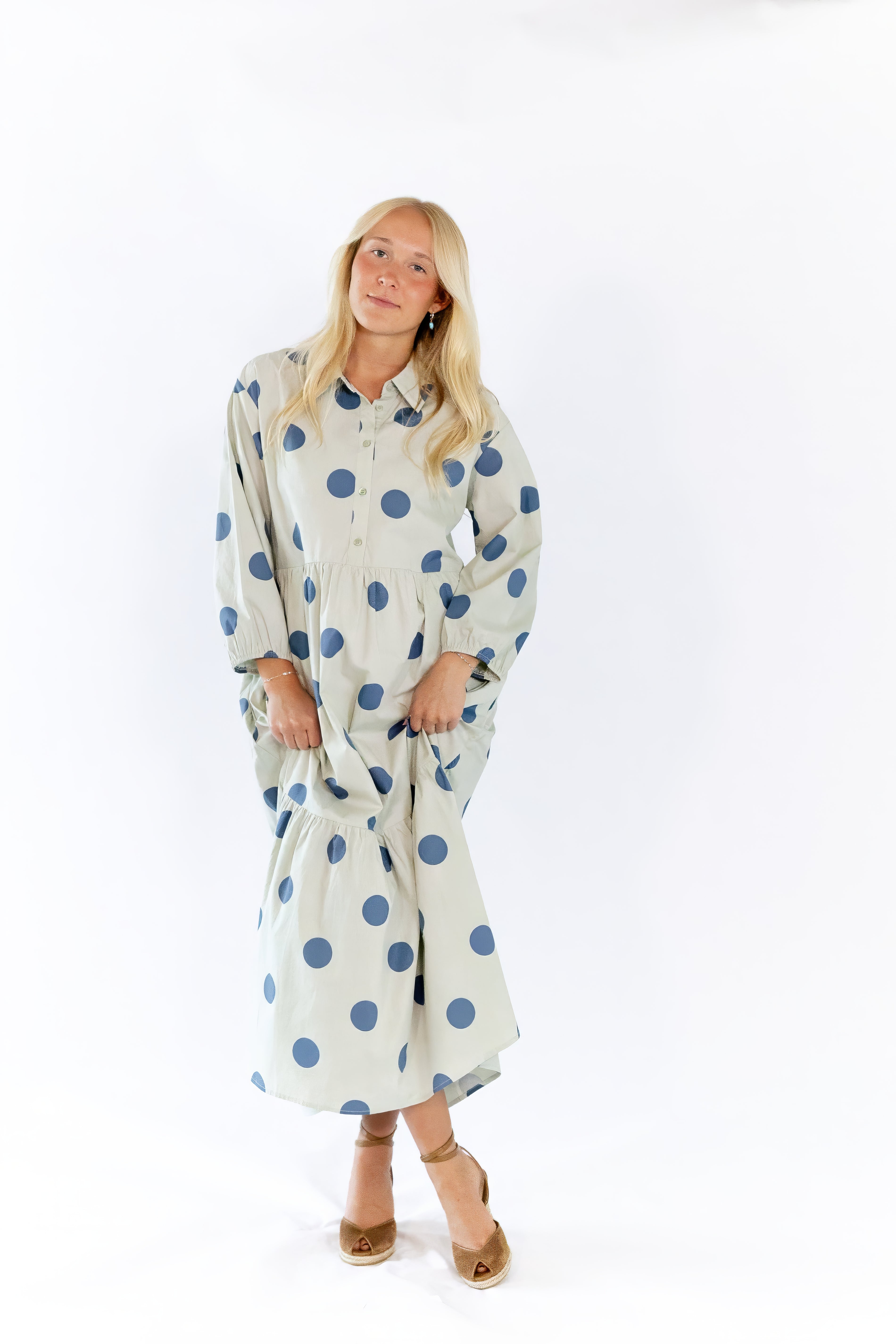 Tazia Polka Dot Midi Dress