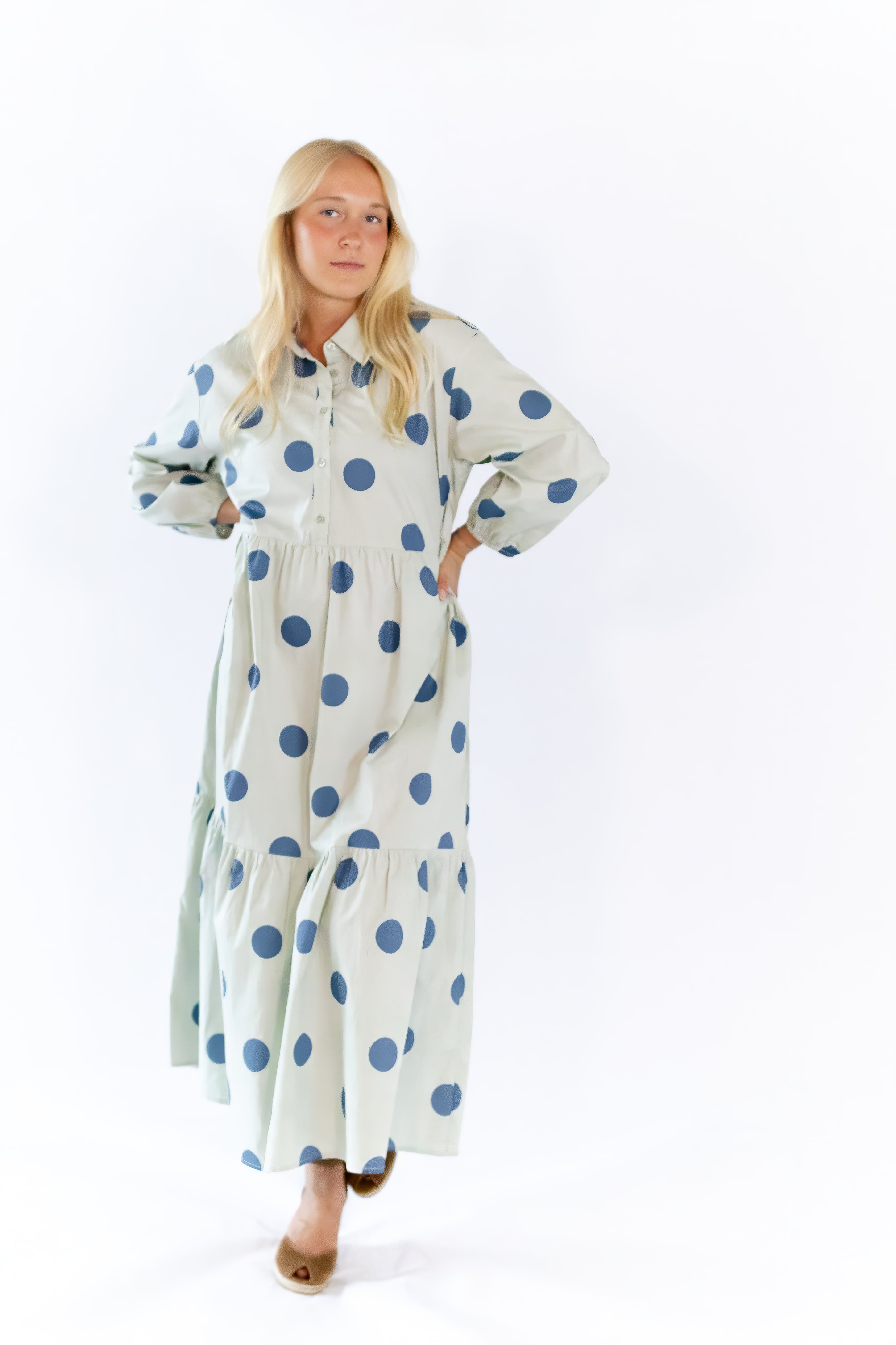 Tazia Polka Dot Midi Dress