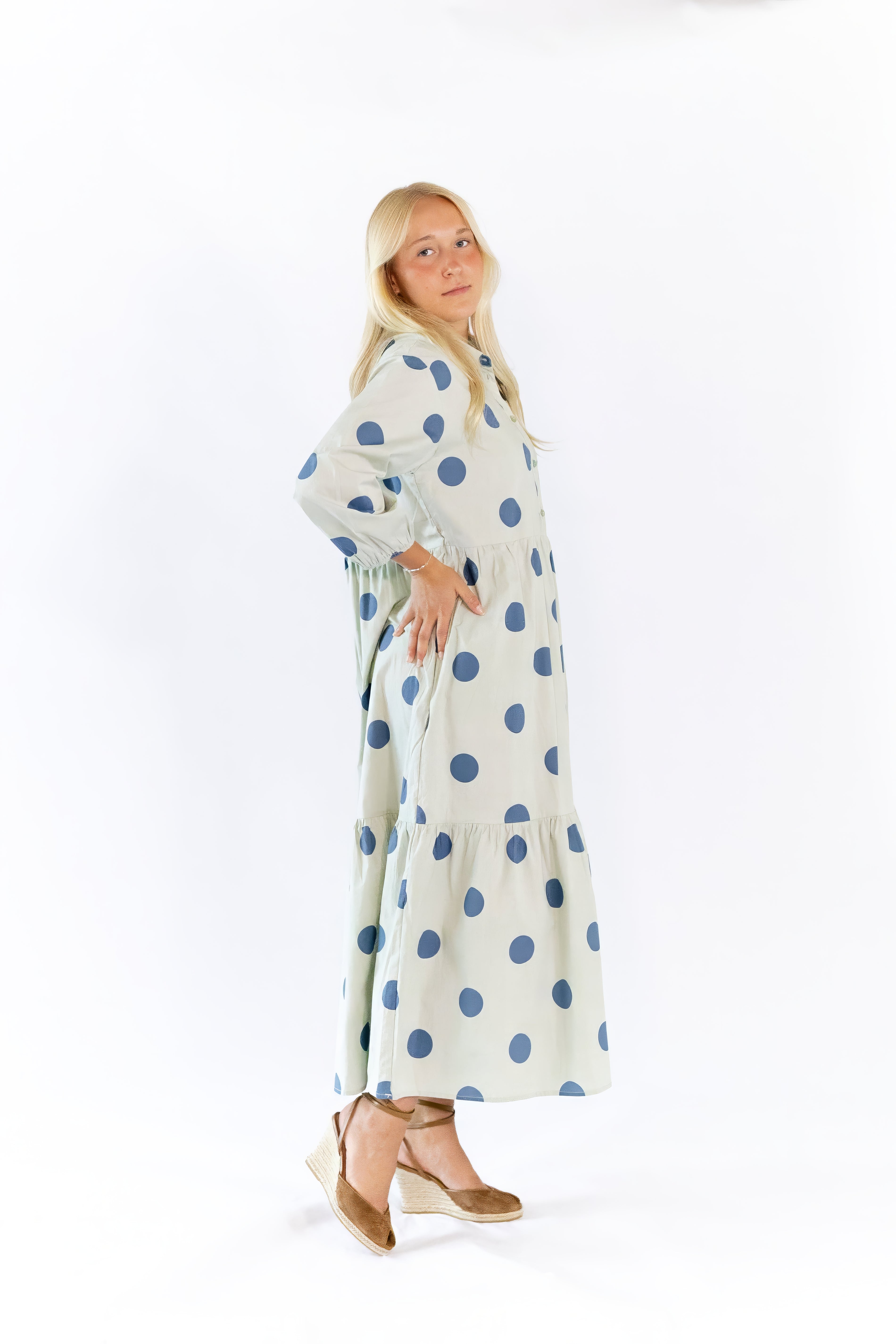 Tazia Polka Dot Midi Dress