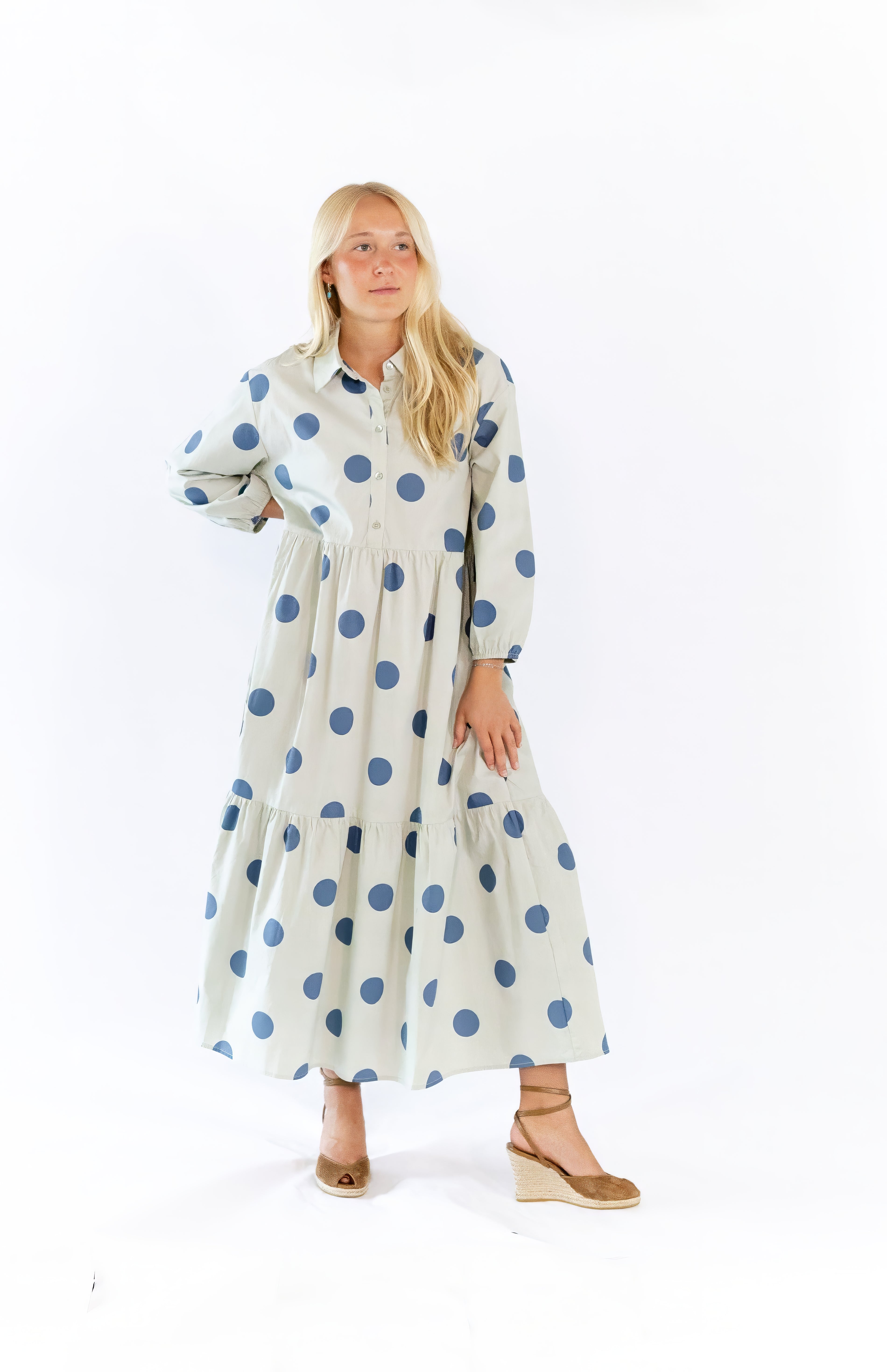 Tazia Polka Dot Midi Dress