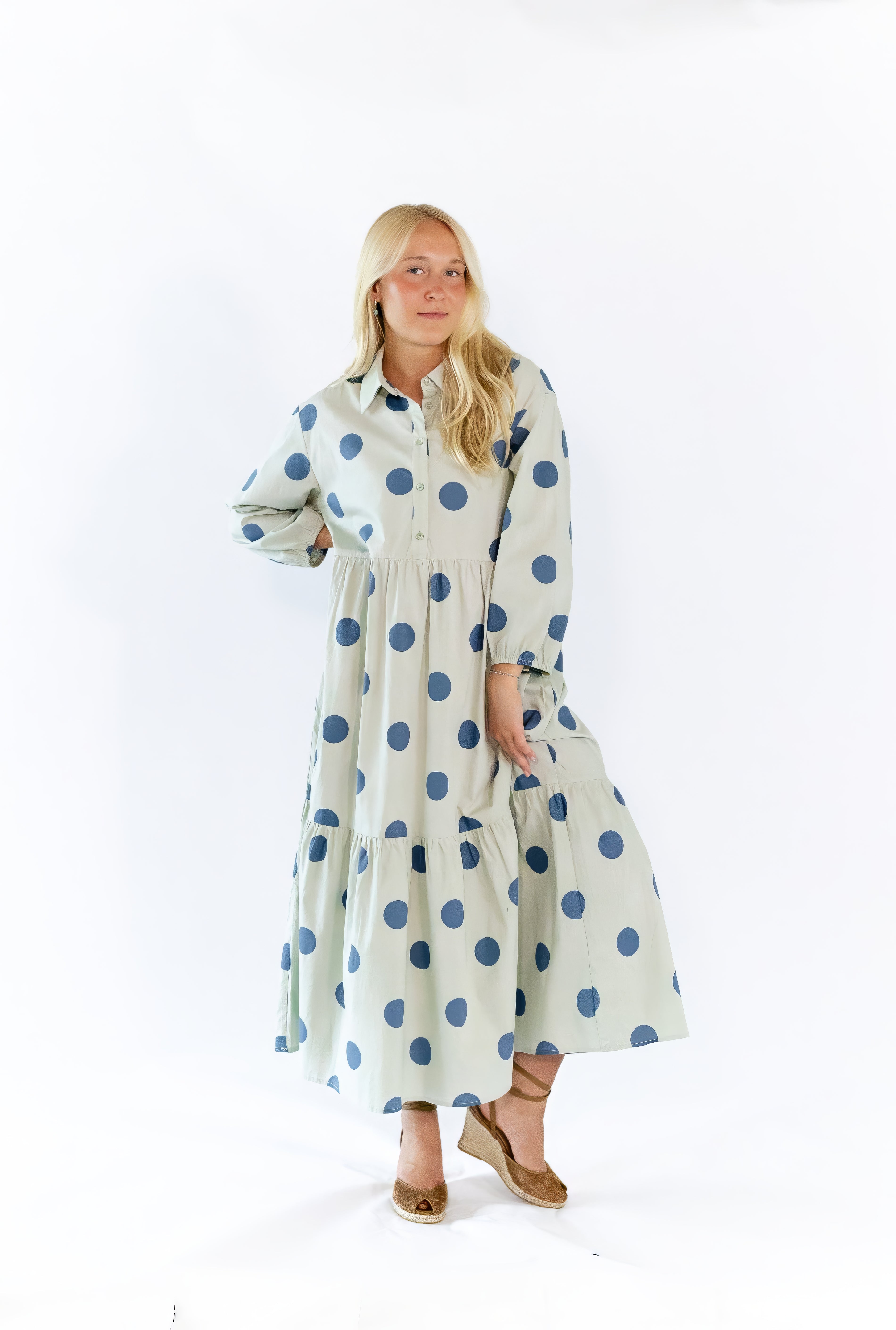 Tazia Polka Dot Midi Dress