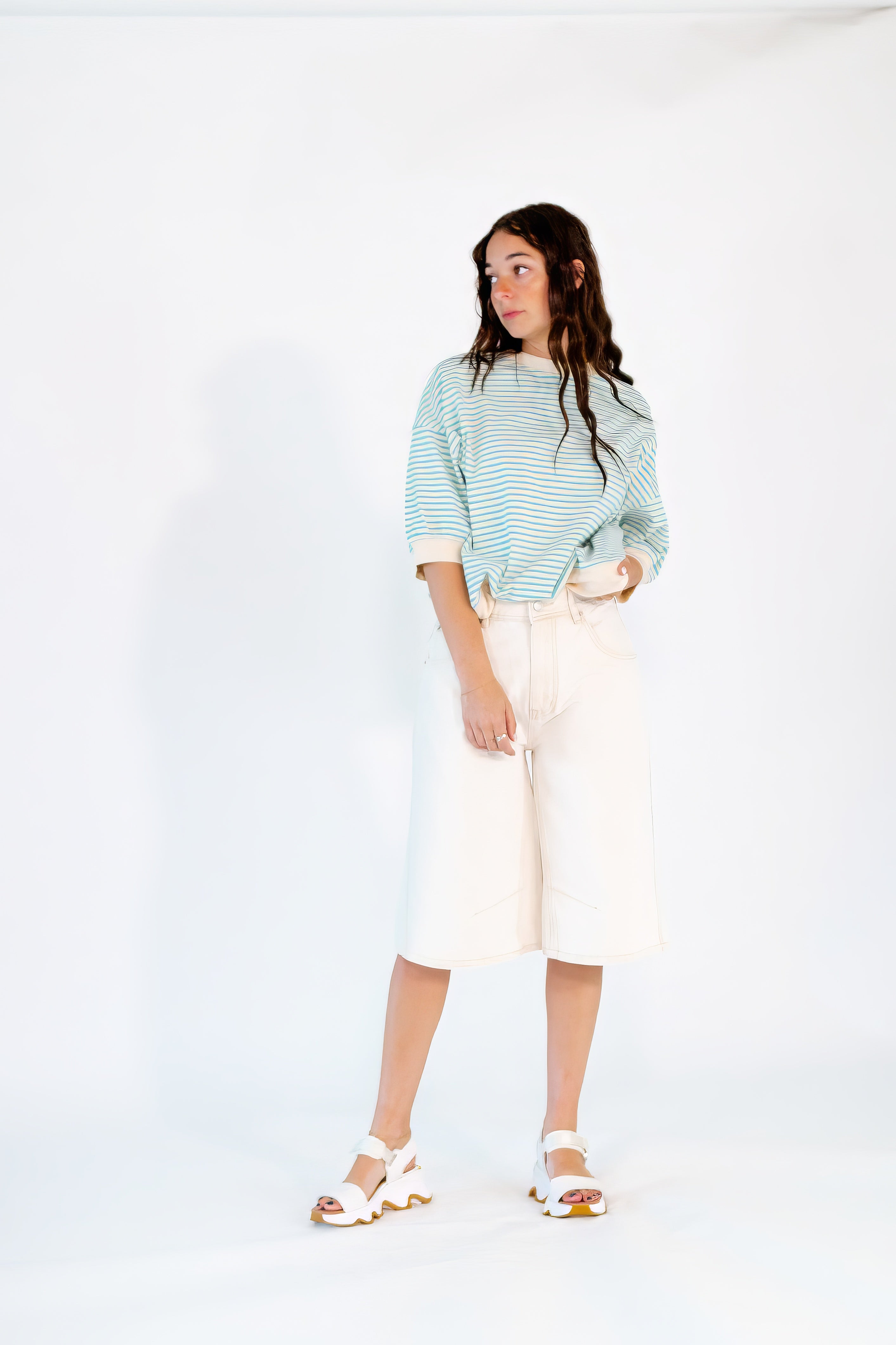 Yves Striped Top ・Blue